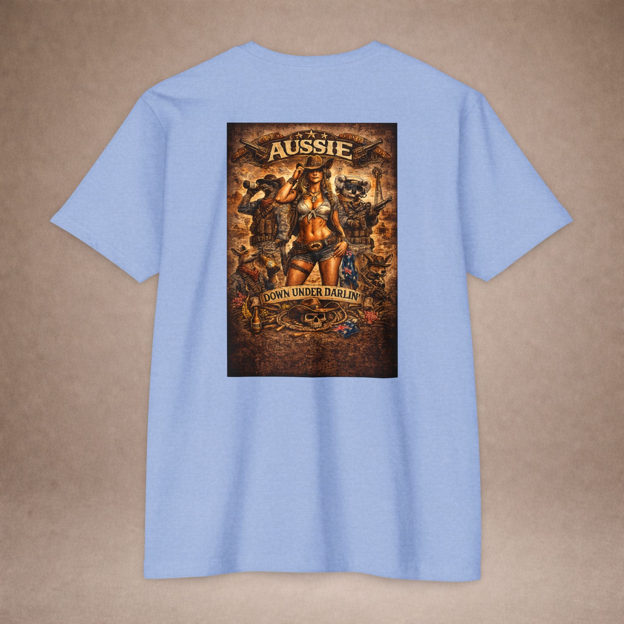 Aussie Pride T-Shirt — "Aussie Down Under" Vintage Kangaroo Graphic