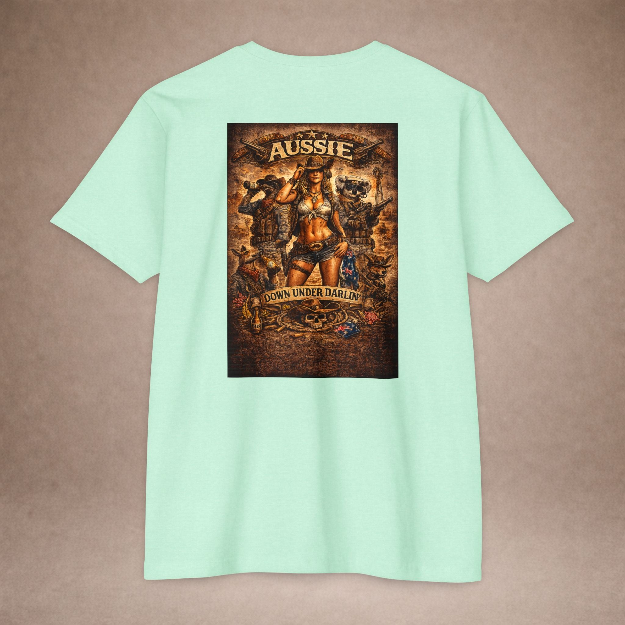 Aussie Pride T-Shirt — "Aussie Down Under" Vintage Kangaroo Graphic