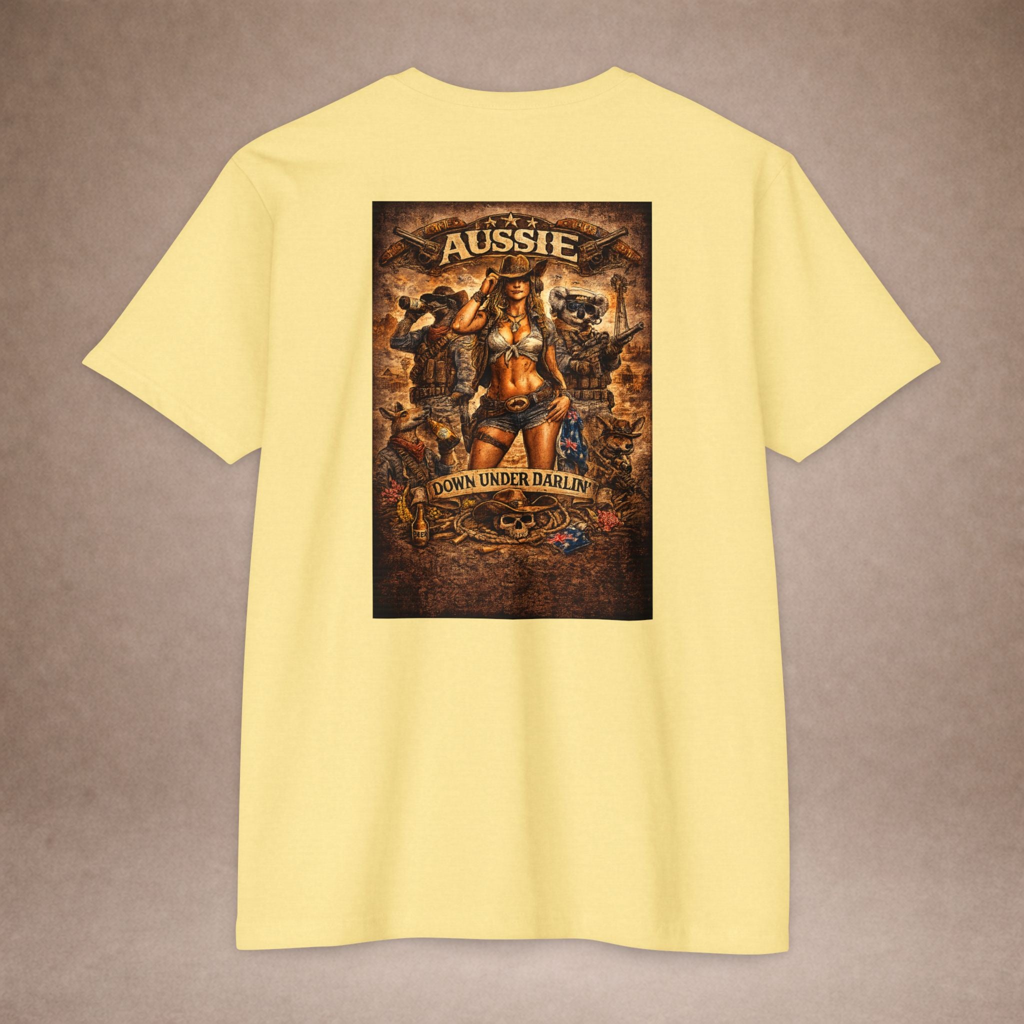 Aussie Pride T-Shirt — "Aussie Down Under" Vintage Kangaroo Graphic