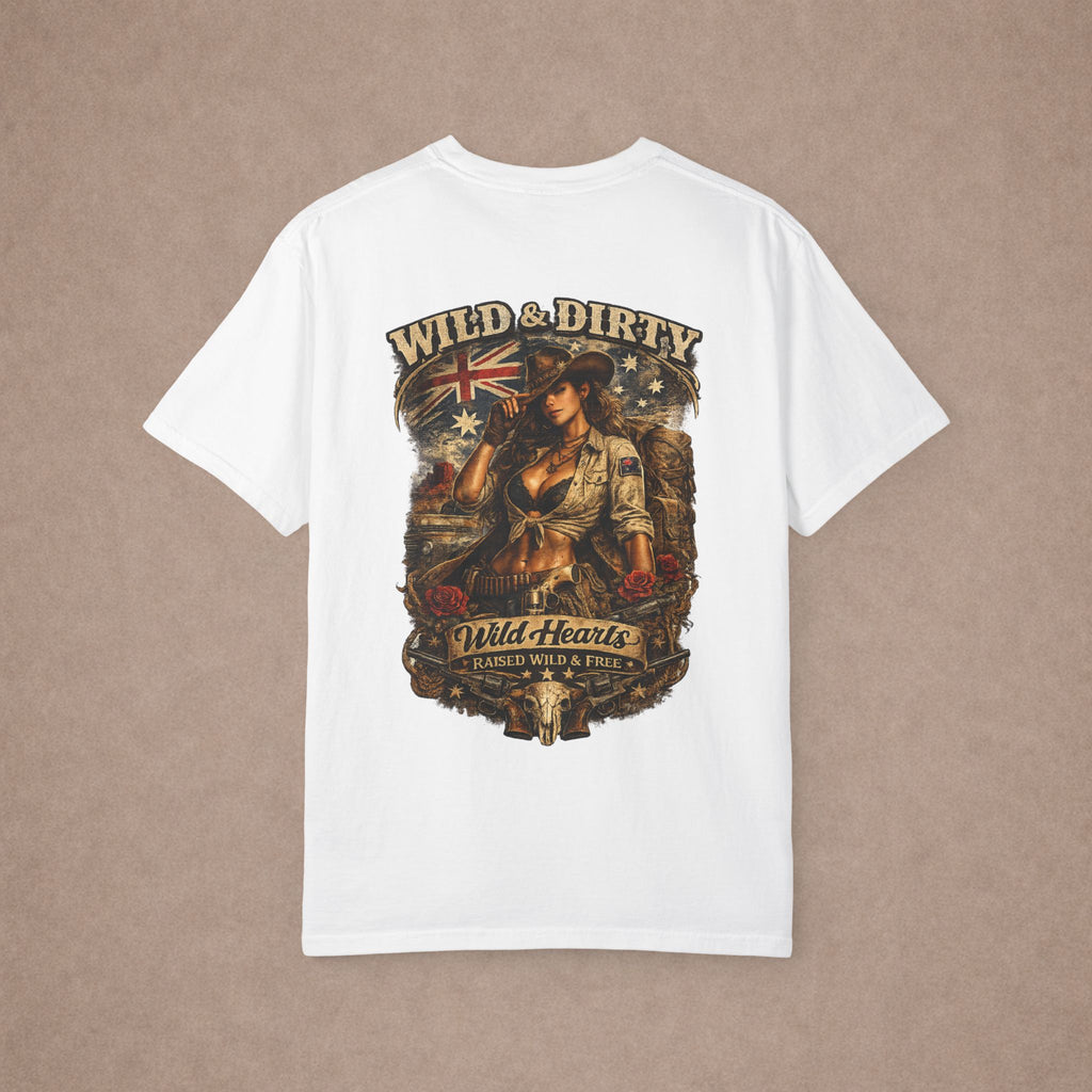 Wild & Dirty Aussie Pinup Art T-shirt