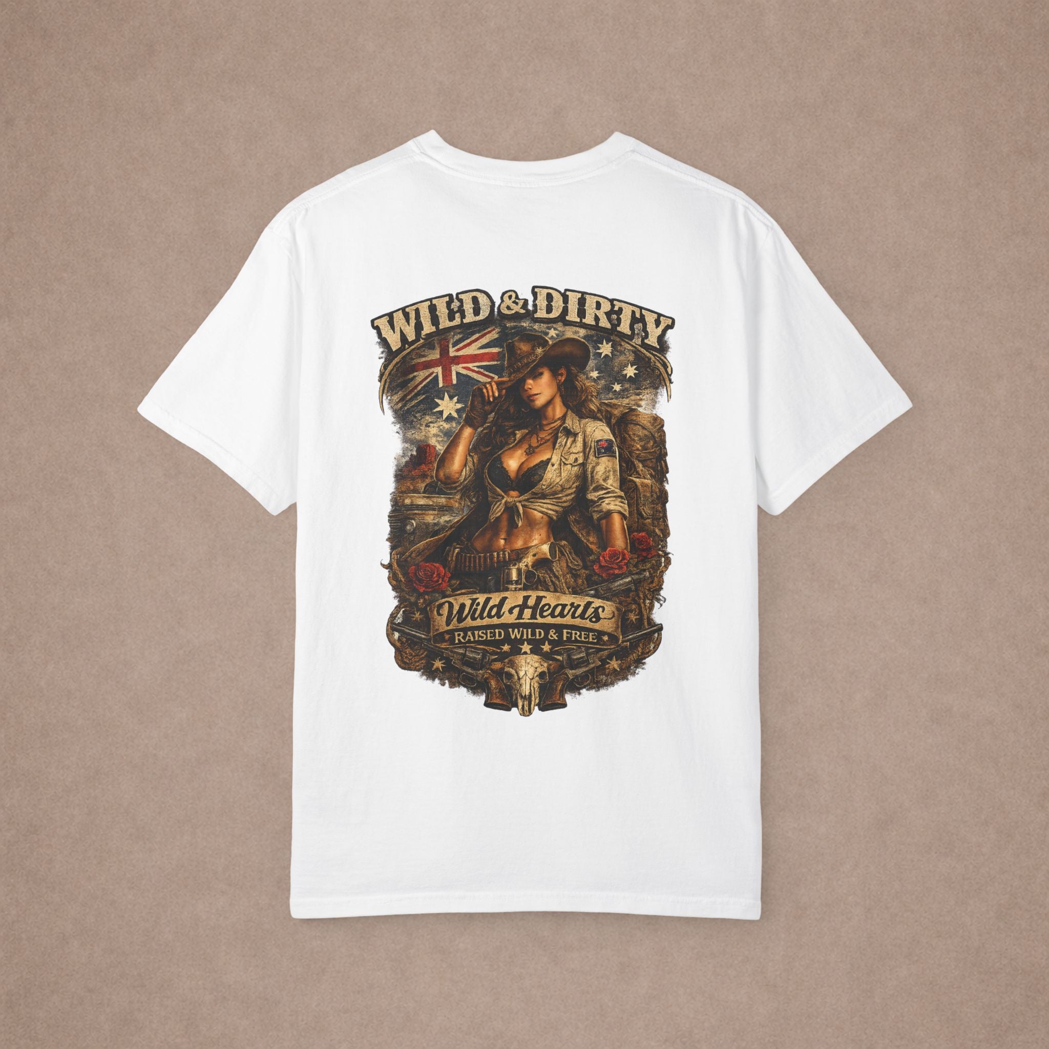 Wild & Dirty Aussie Pinup Art T-shirt