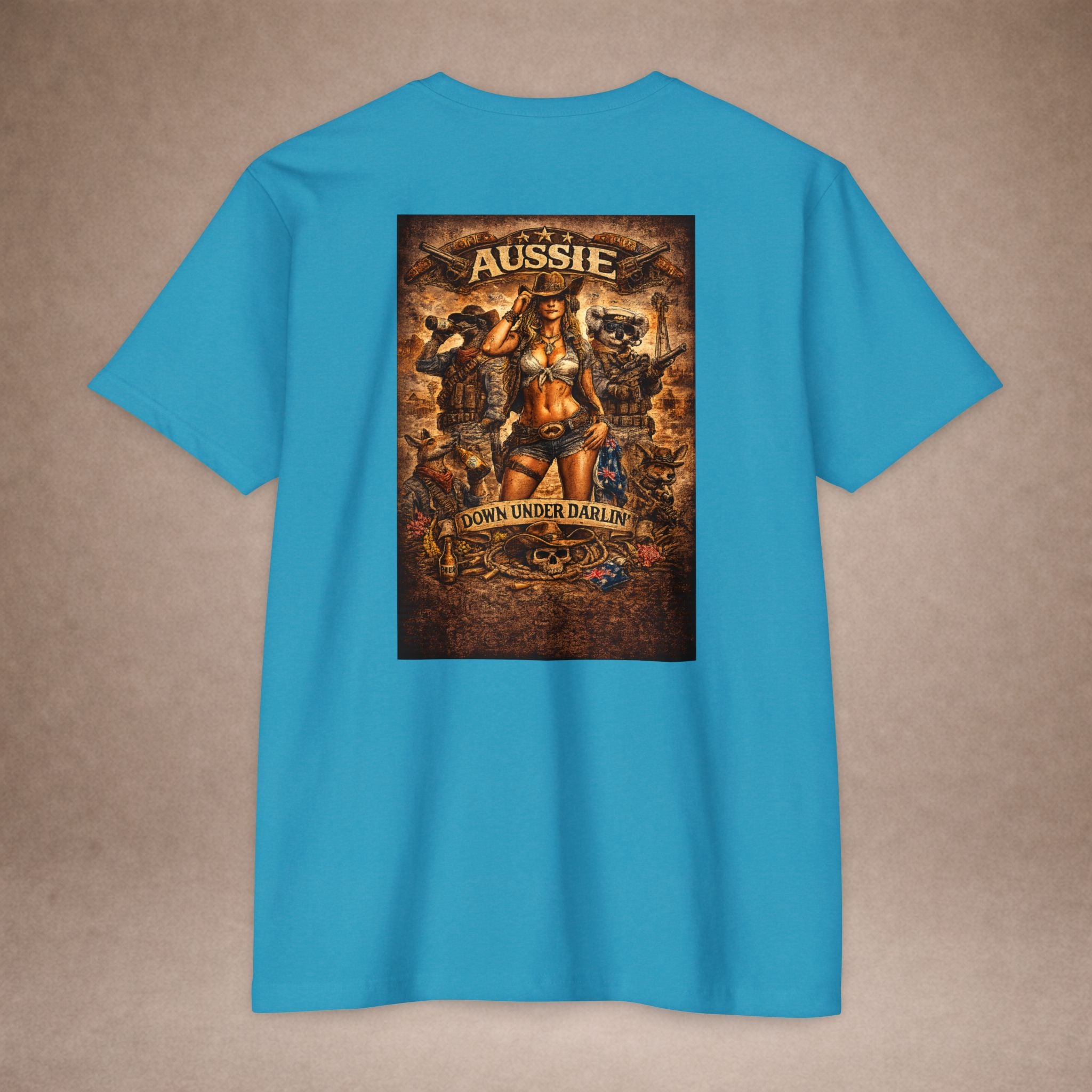 Aussie Pride T-Shirt — "Aussie Down Under" Vintage Kangaroo Graphic