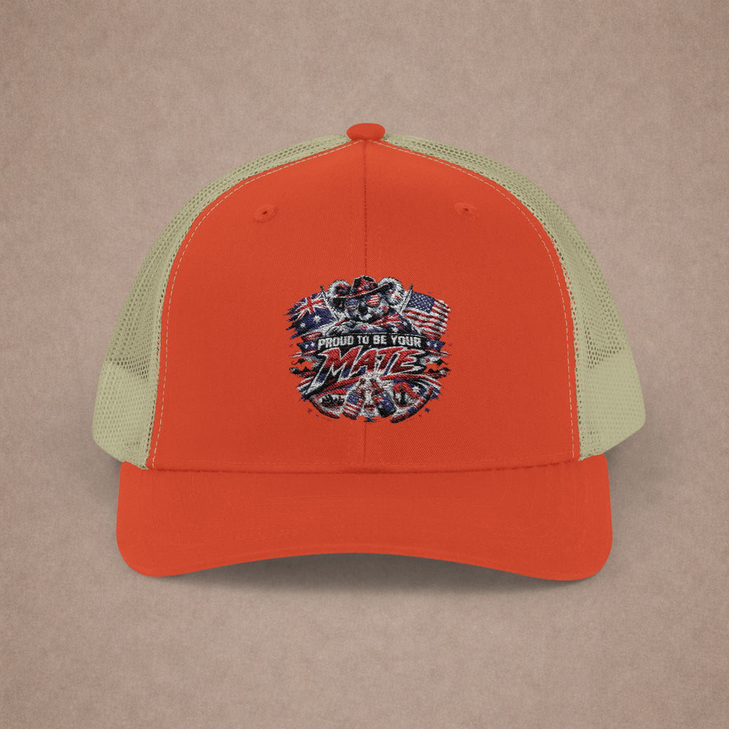 Aussie in USA trucker hat