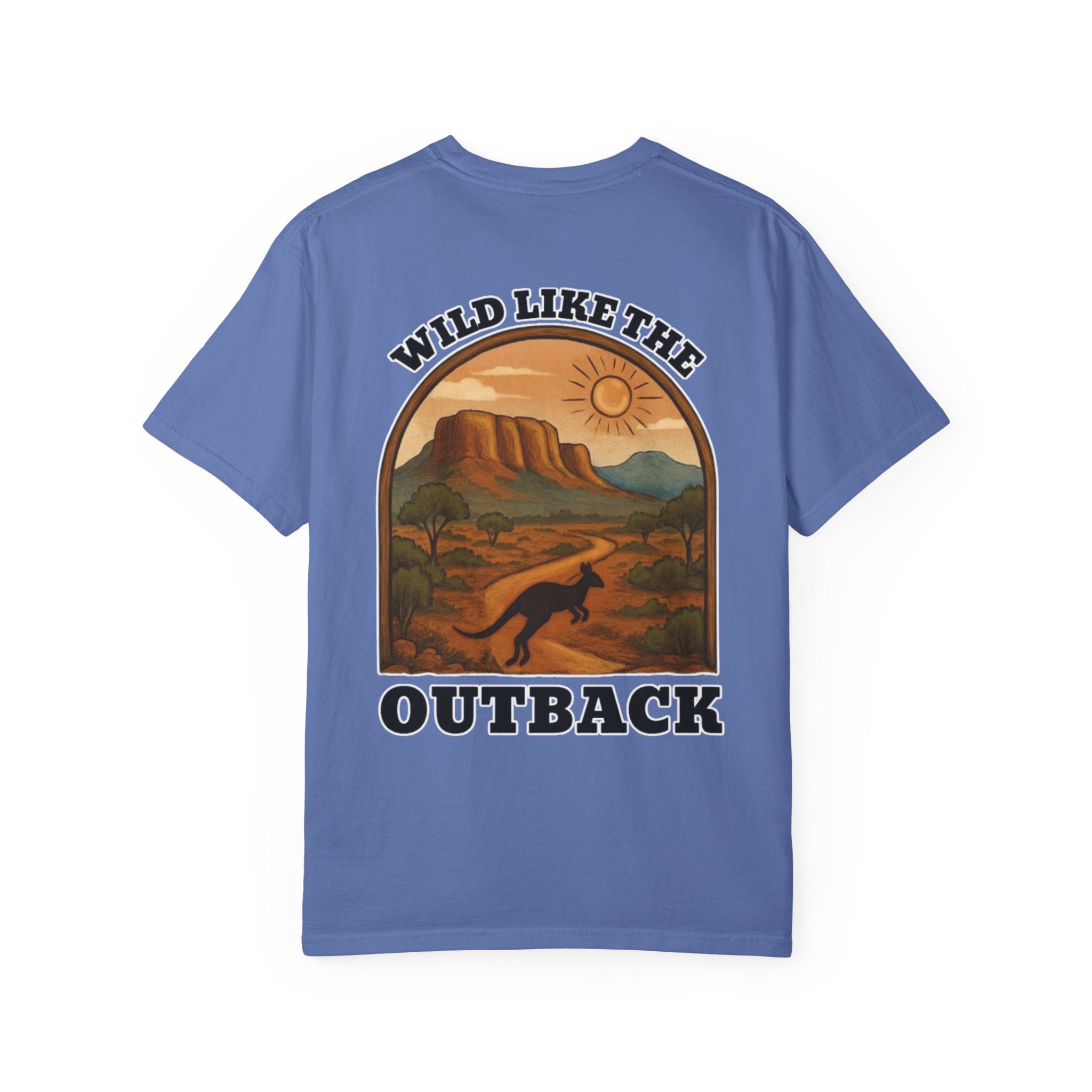 Wild Like The Outback, a tee that brings the rugged Aussie landscape to life.