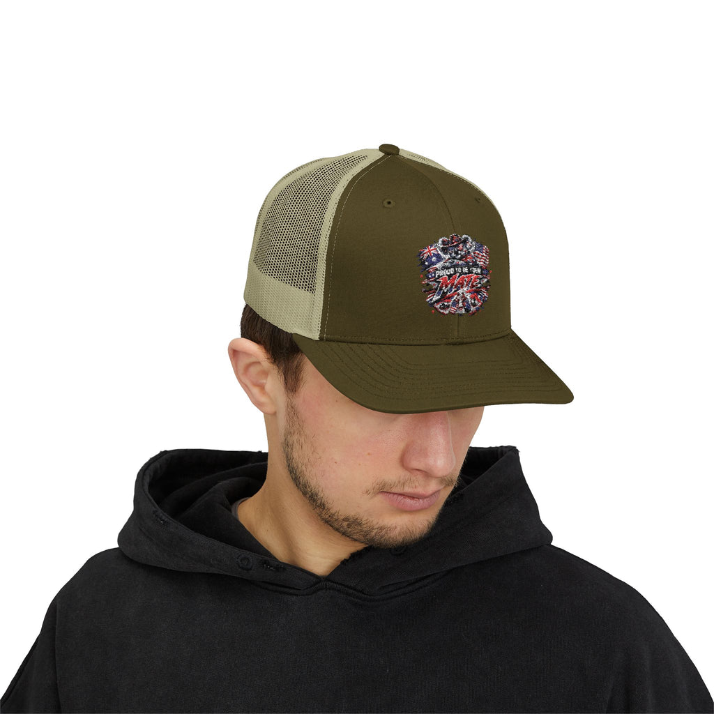 Aussie in USA trucker hat