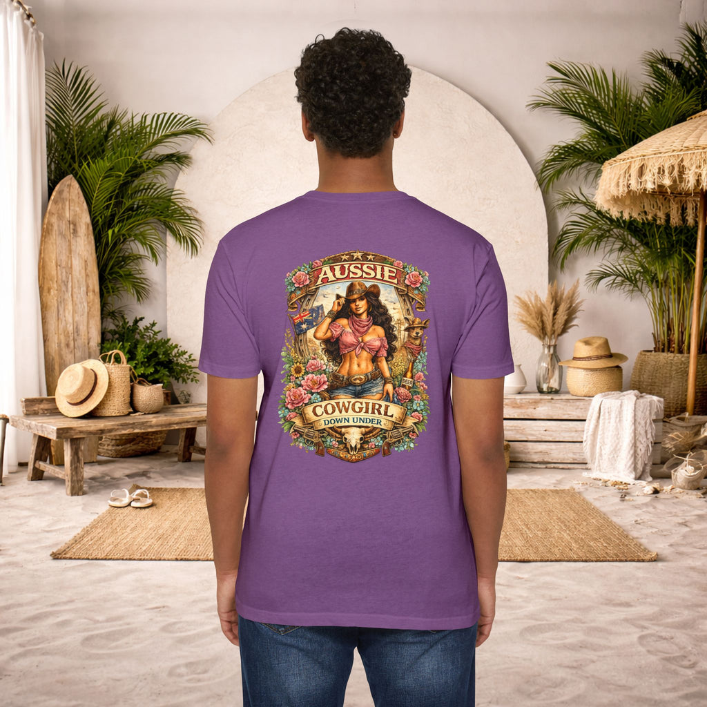 Aussie Cowgirl T-Shirt — 'Aussie Cowgirl Down Under' Western Graphic Tee