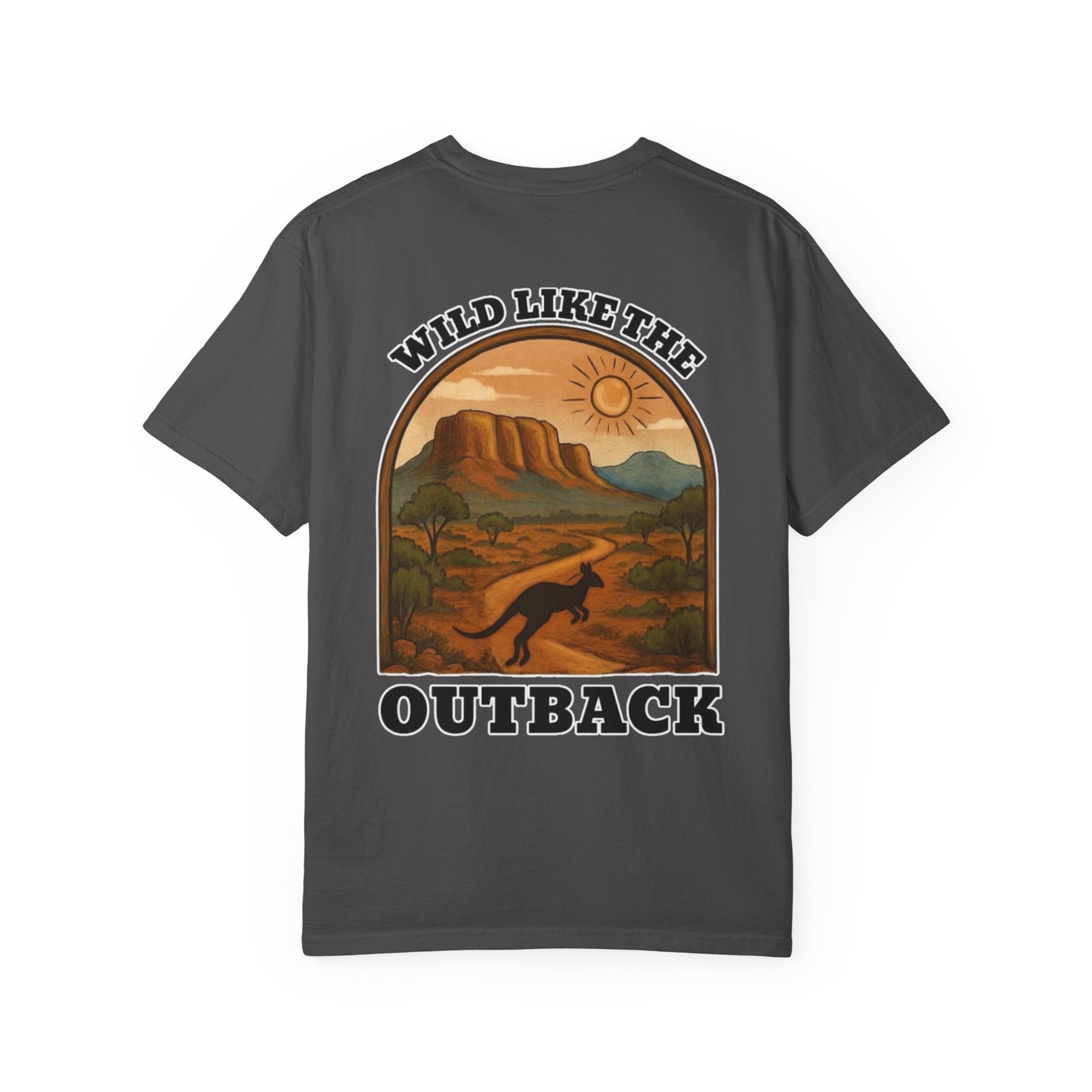 Wild Like The Outback, a tee that brings the rugged Aussie landscape to life.