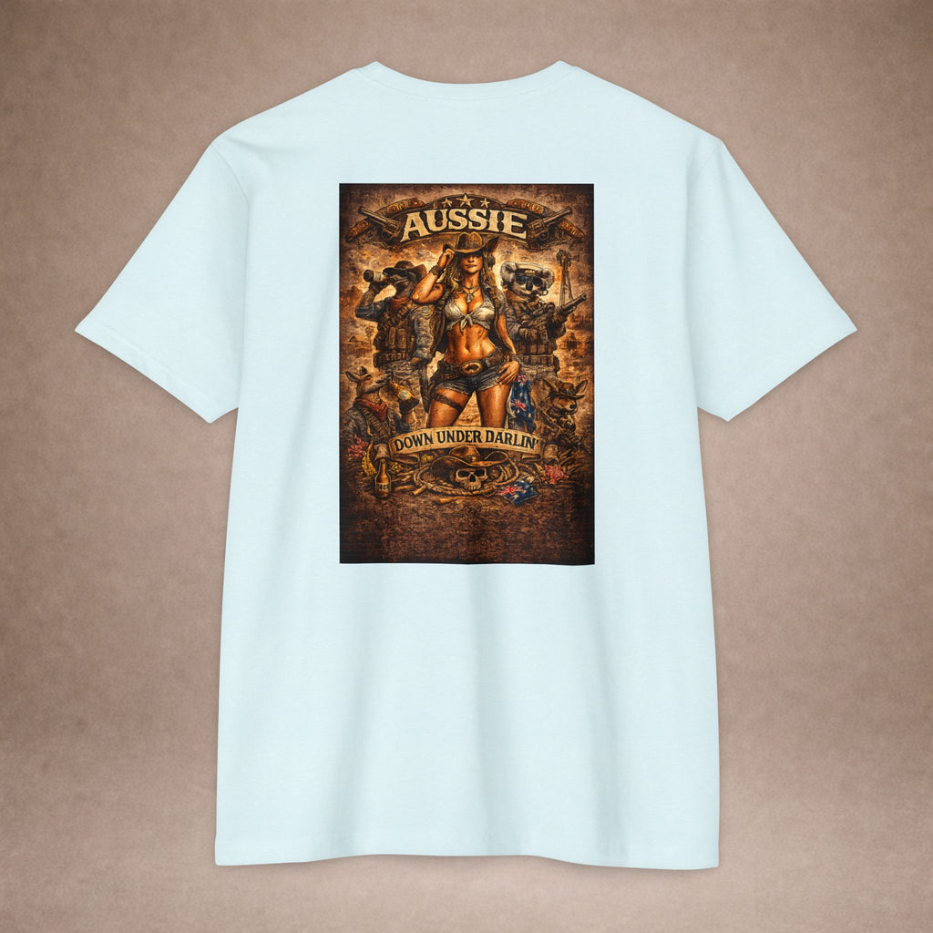Aussie Pride T-Shirt — "Aussie Down Under" Vintage Kangaroo Graphic