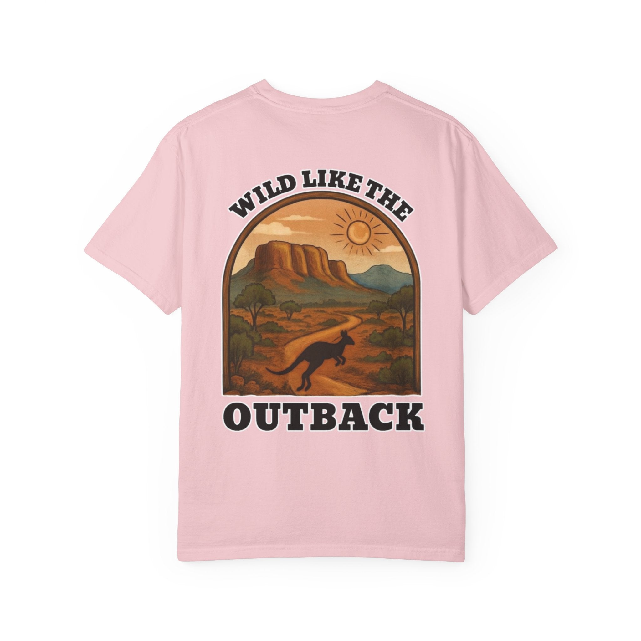 Wild Like The Outback, a tee that brings the rugged Aussie landscape to life.