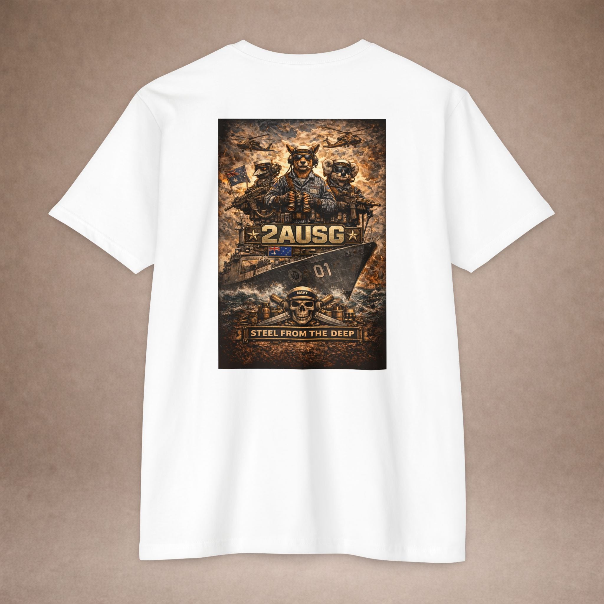 2AUSG Military Veteran T-Shirt — "Steel From The Deep" Graphic Tee