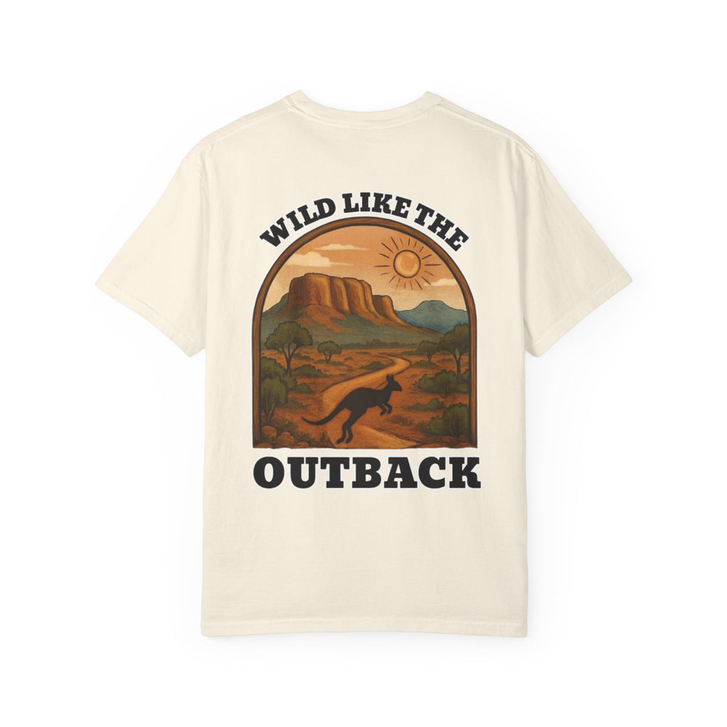 Wild Like The Outback, a tee that brings the rugged Aussie landscape to life.