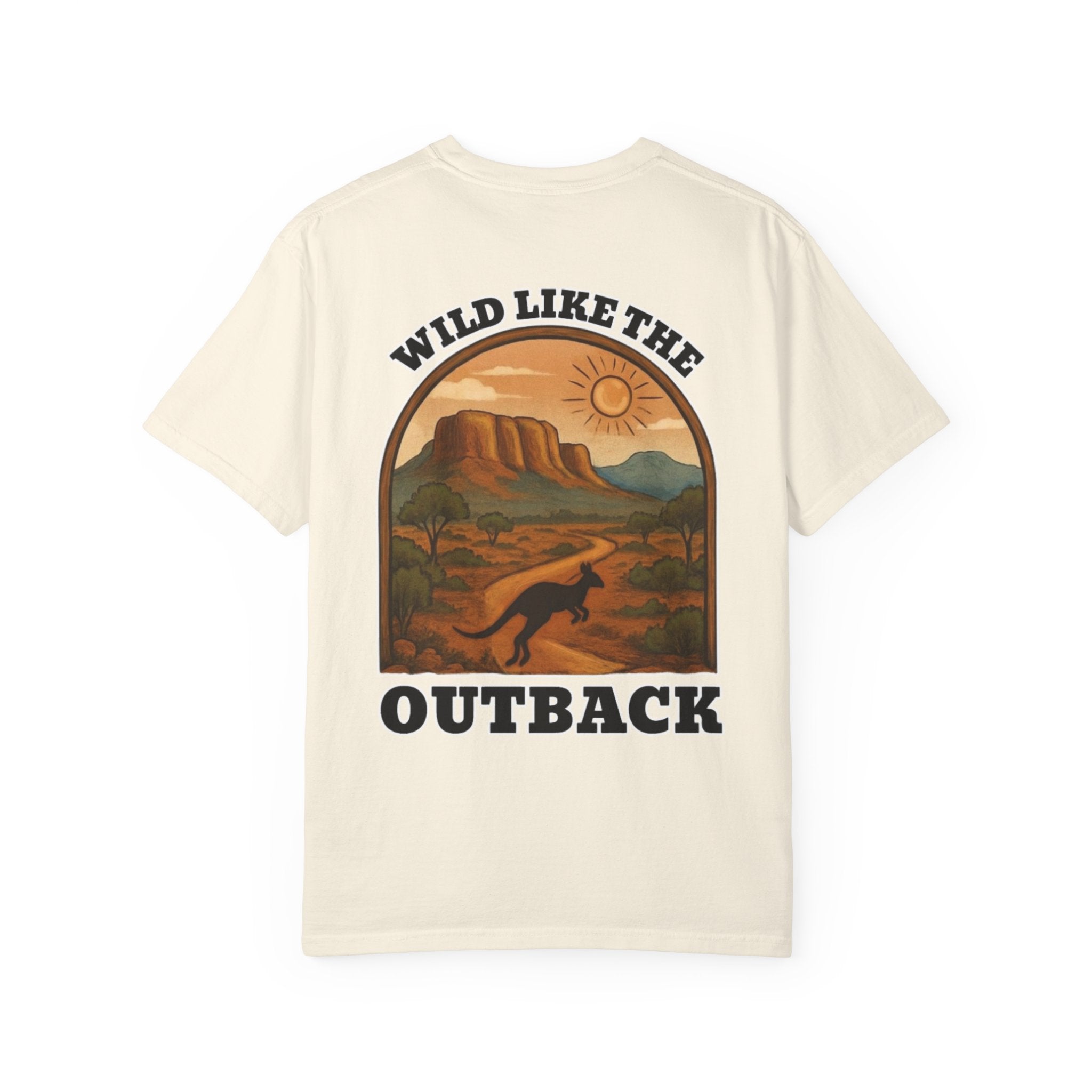 Wild Like The Outback, a tee that brings the rugged Aussie landscape to life.