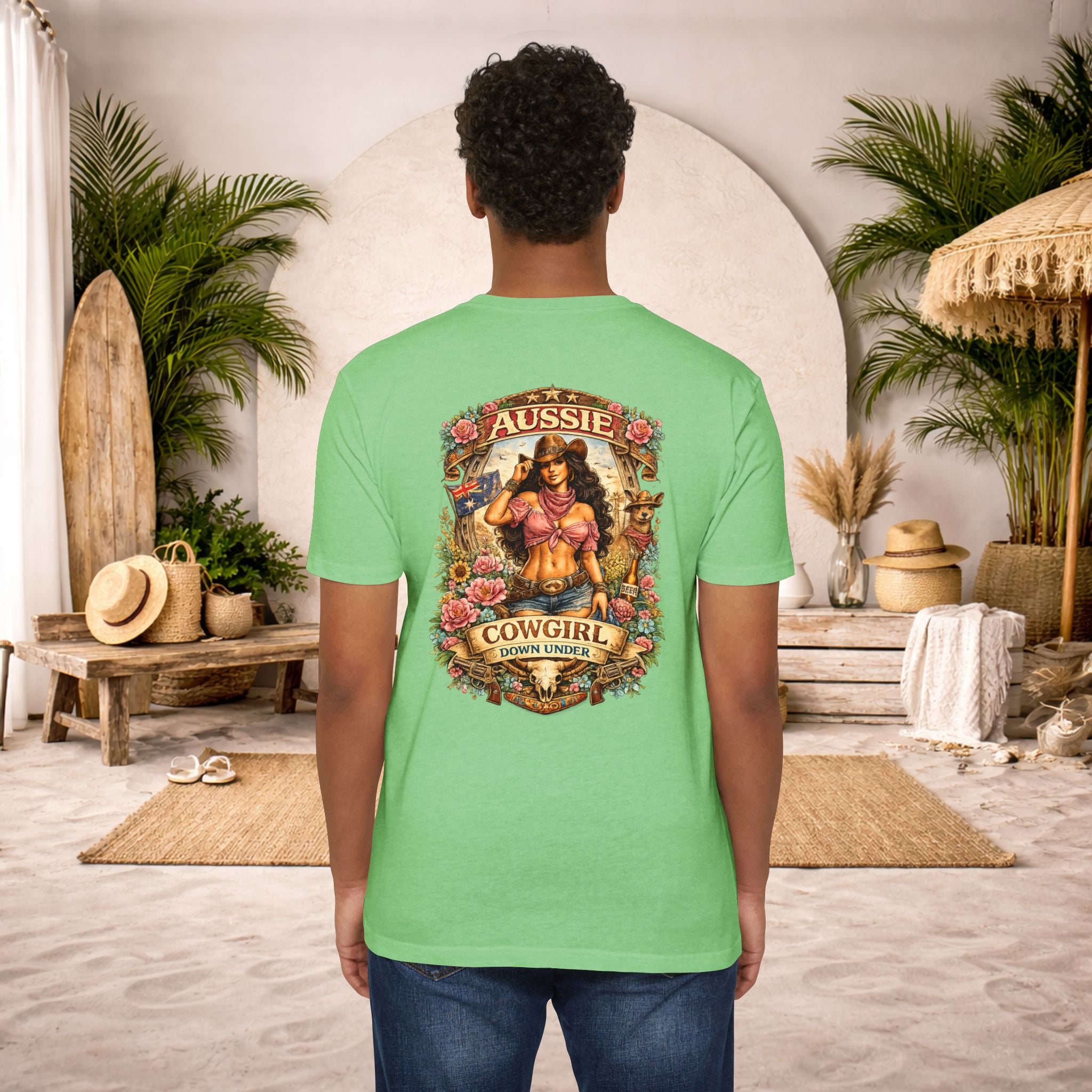 Aussie Cowgirl T-Shirt — 'Aussie Cowgirl Down Under' Western Graphic Tee