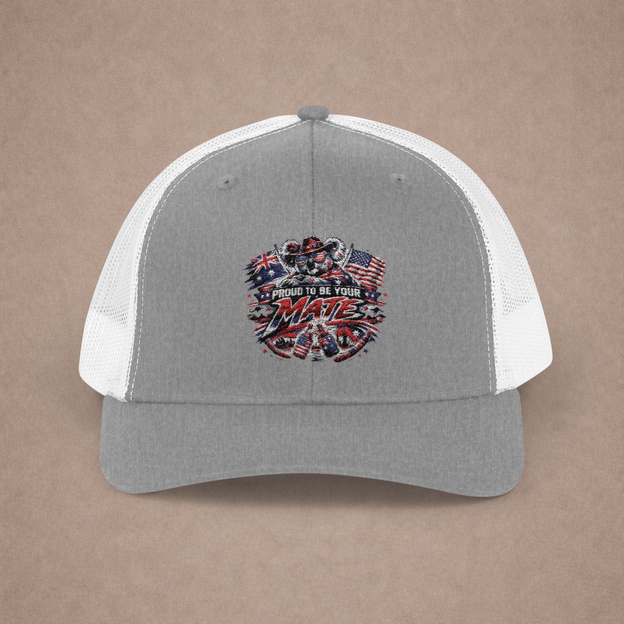 Aussie in USA trucker hat