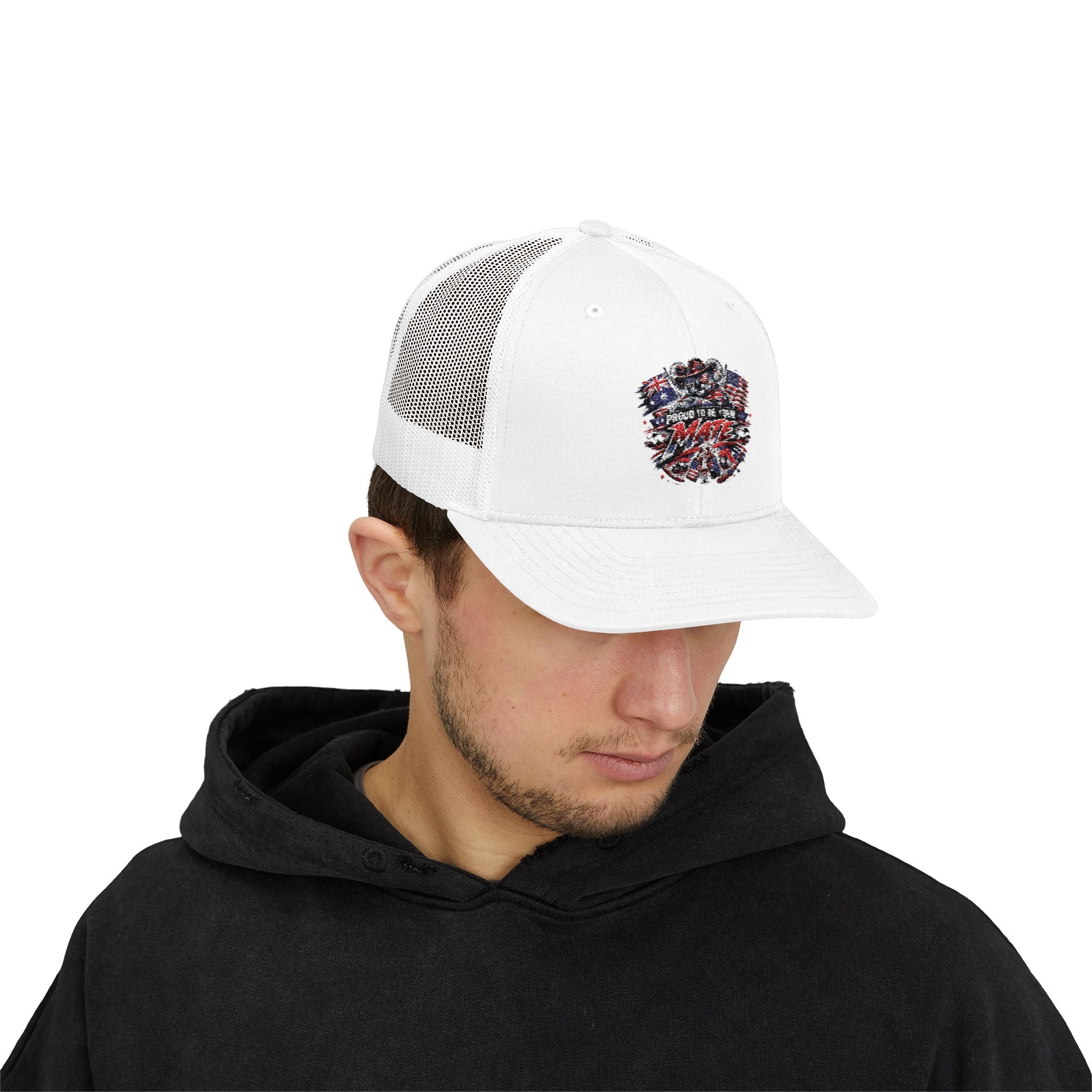 Aussie in USA trucker hat