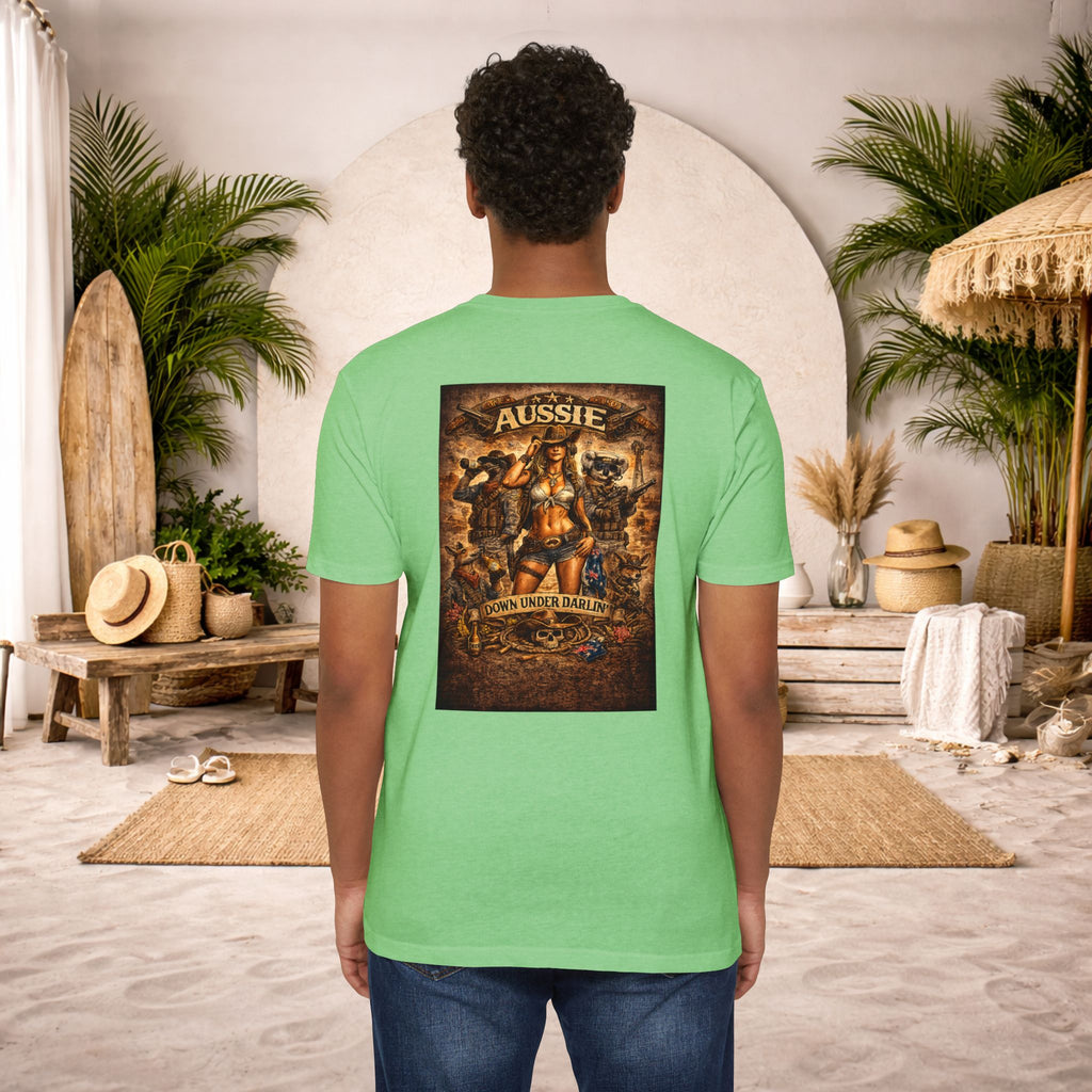 Aussie Pride T-Shirt — "Aussie Down Under" Vintage Kangaroo Graphic