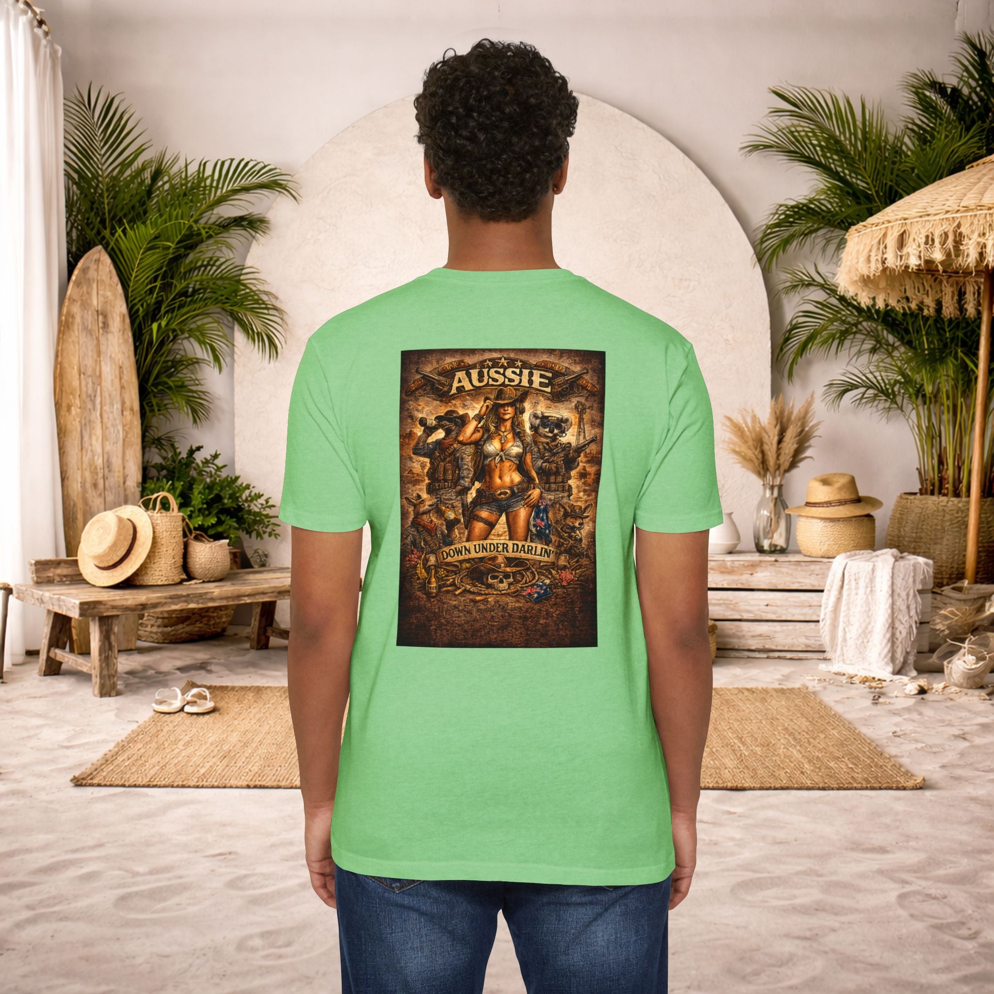Aussie Pride T-Shirt — "Aussie Down Under" Vintage Kangaroo Graphic