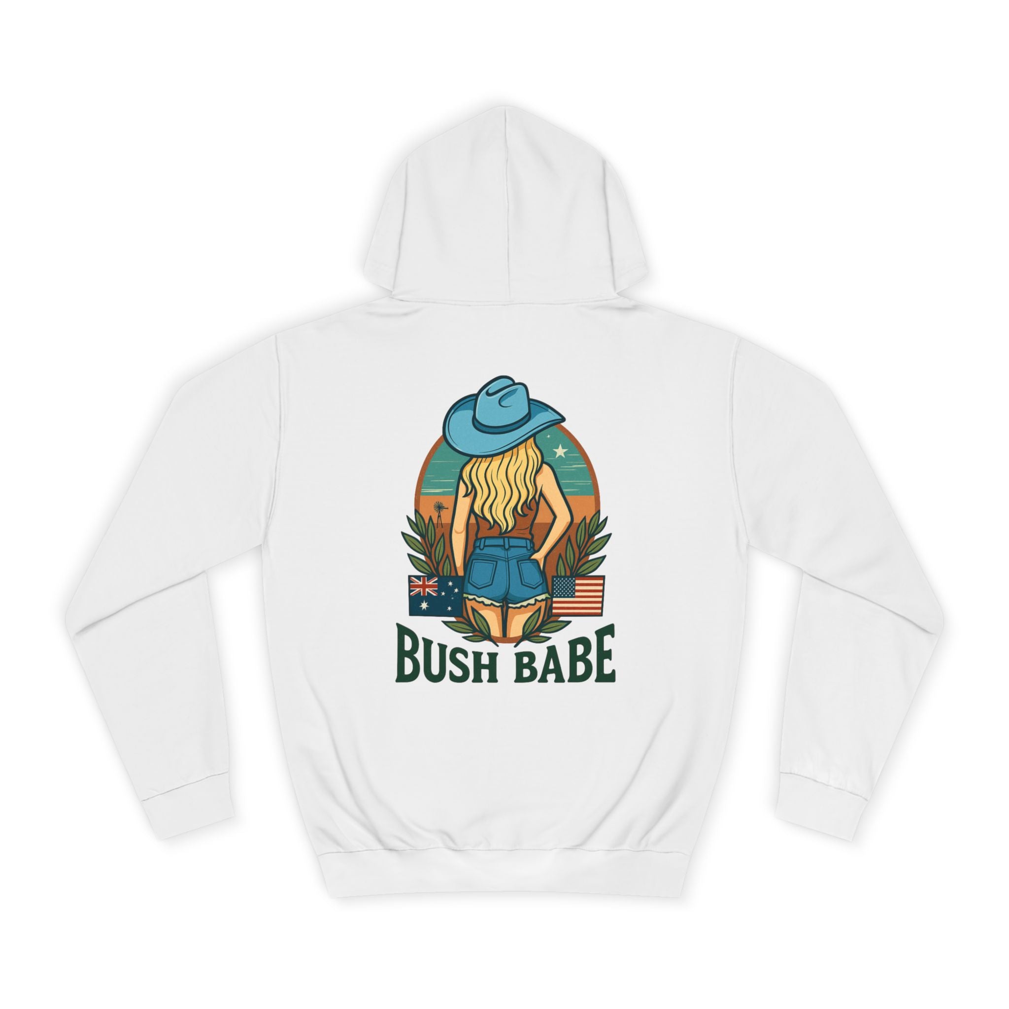 College Hoodie - Bush Babe Blonde An Sussie in the USA Design