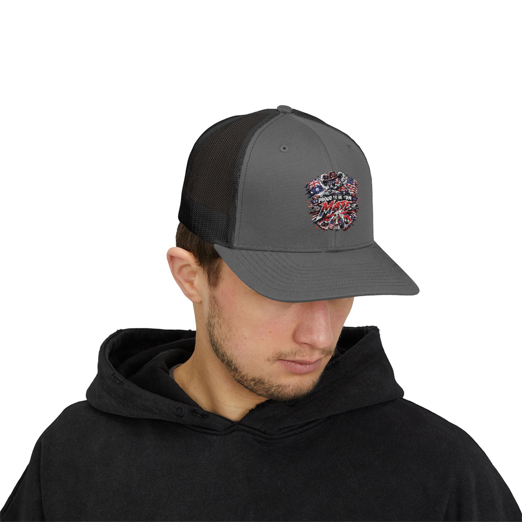 Aussie in USA trucker hat