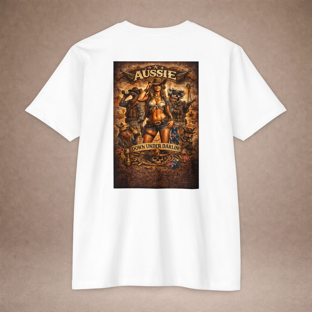 Aussie Pride T-Shirt — "Aussie Down Under" Vintage Kangaroo Graphic