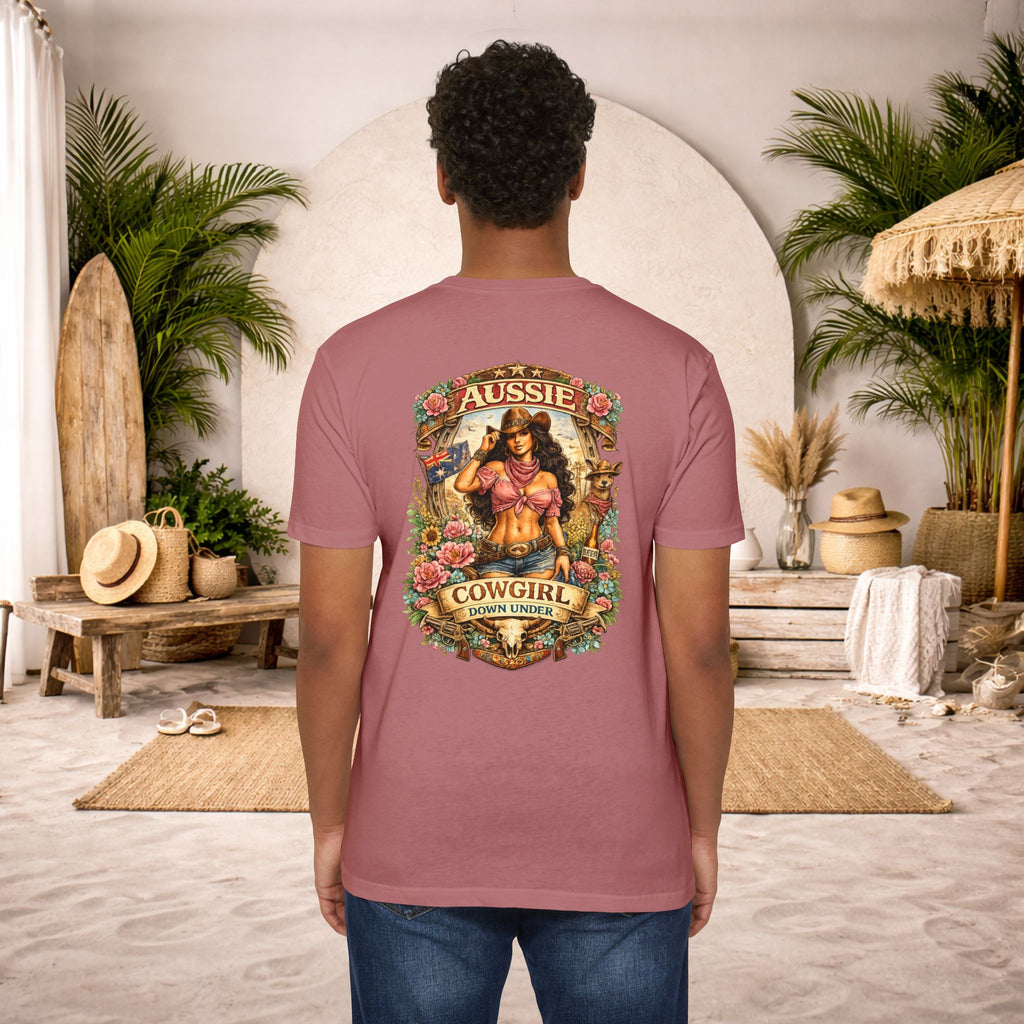 Aussie Cowgirl T-Shirt — 'Aussie Cowgirl Down Under' Western Graphic Tee