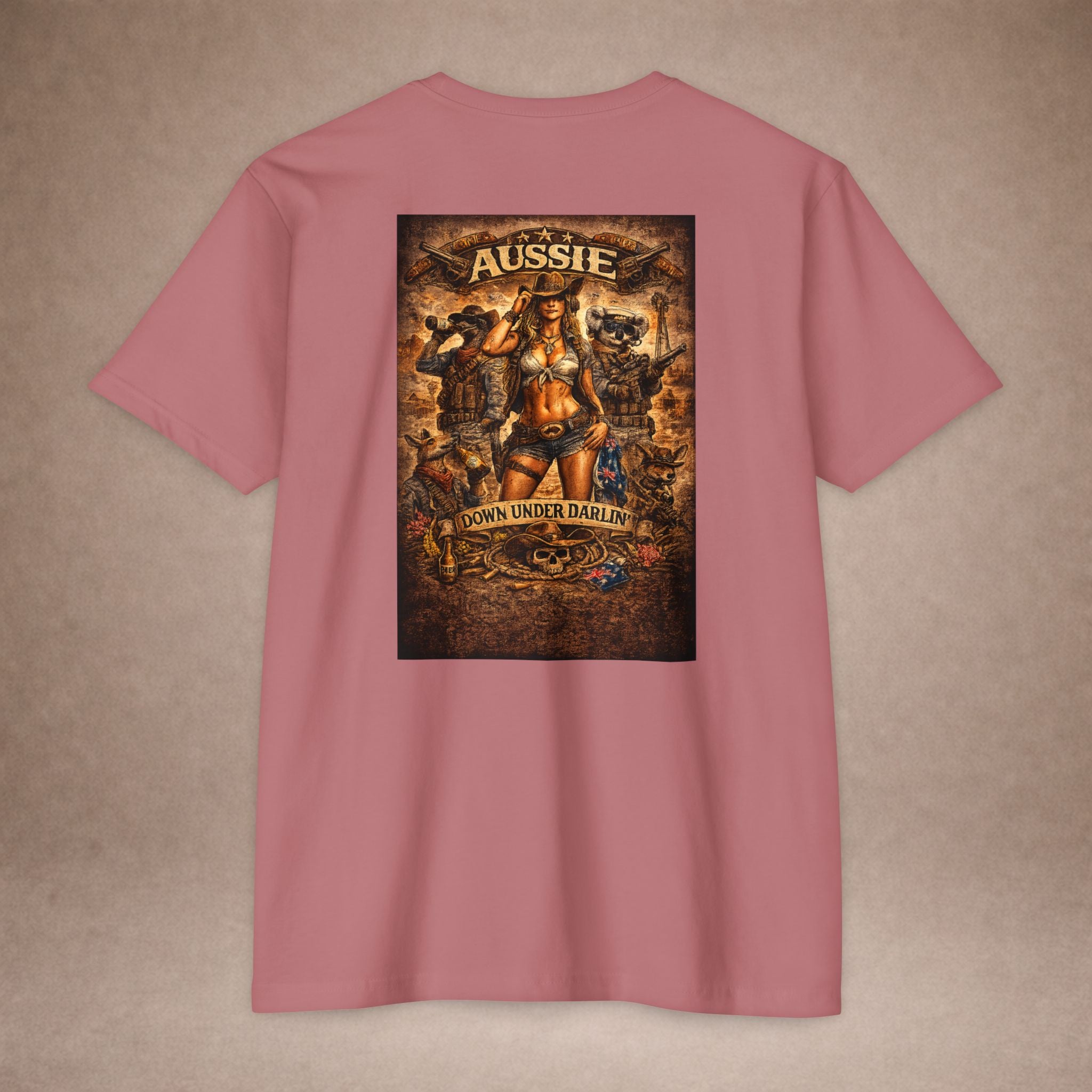 Aussie Pride T-Shirt — "Aussie Down Under" Vintage Kangaroo Graphic