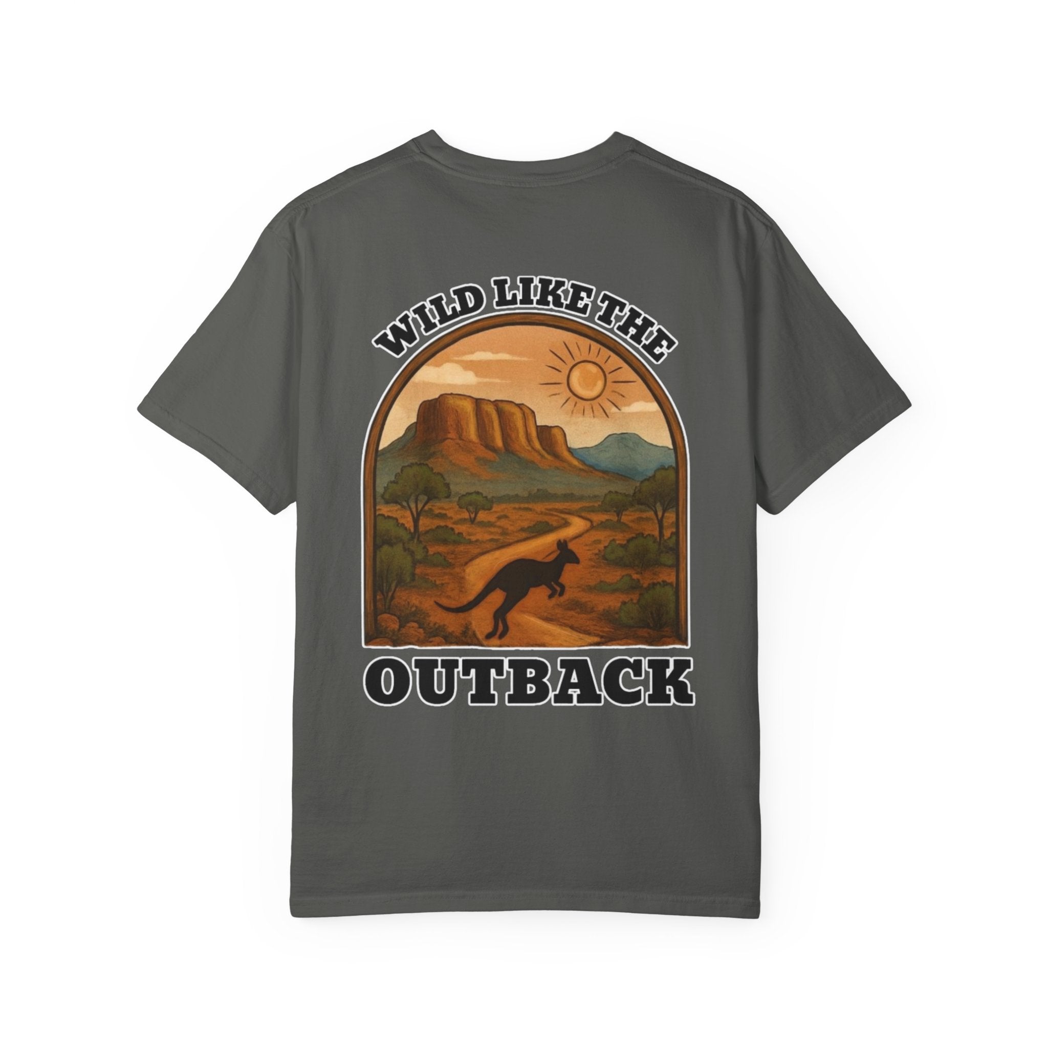 Wild Like The Outback, a tee that brings the rugged Aussie landscape to life.