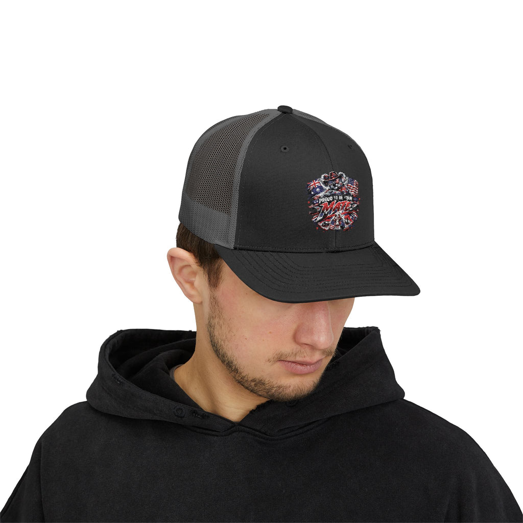 Aussie in USA trucker hat