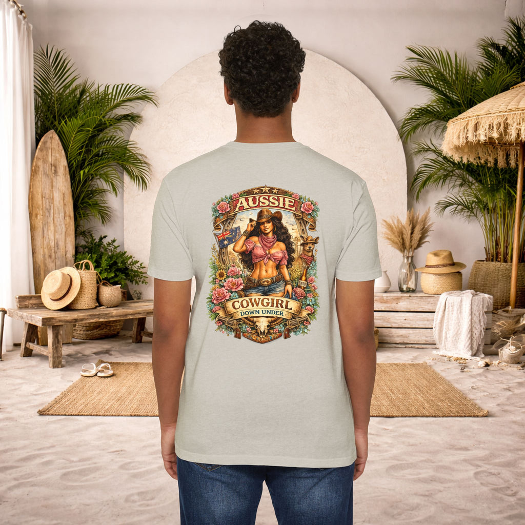 Aussie Cowgirl T-Shirt — 'Aussie Cowgirl Down Under' Western Graphic Tee