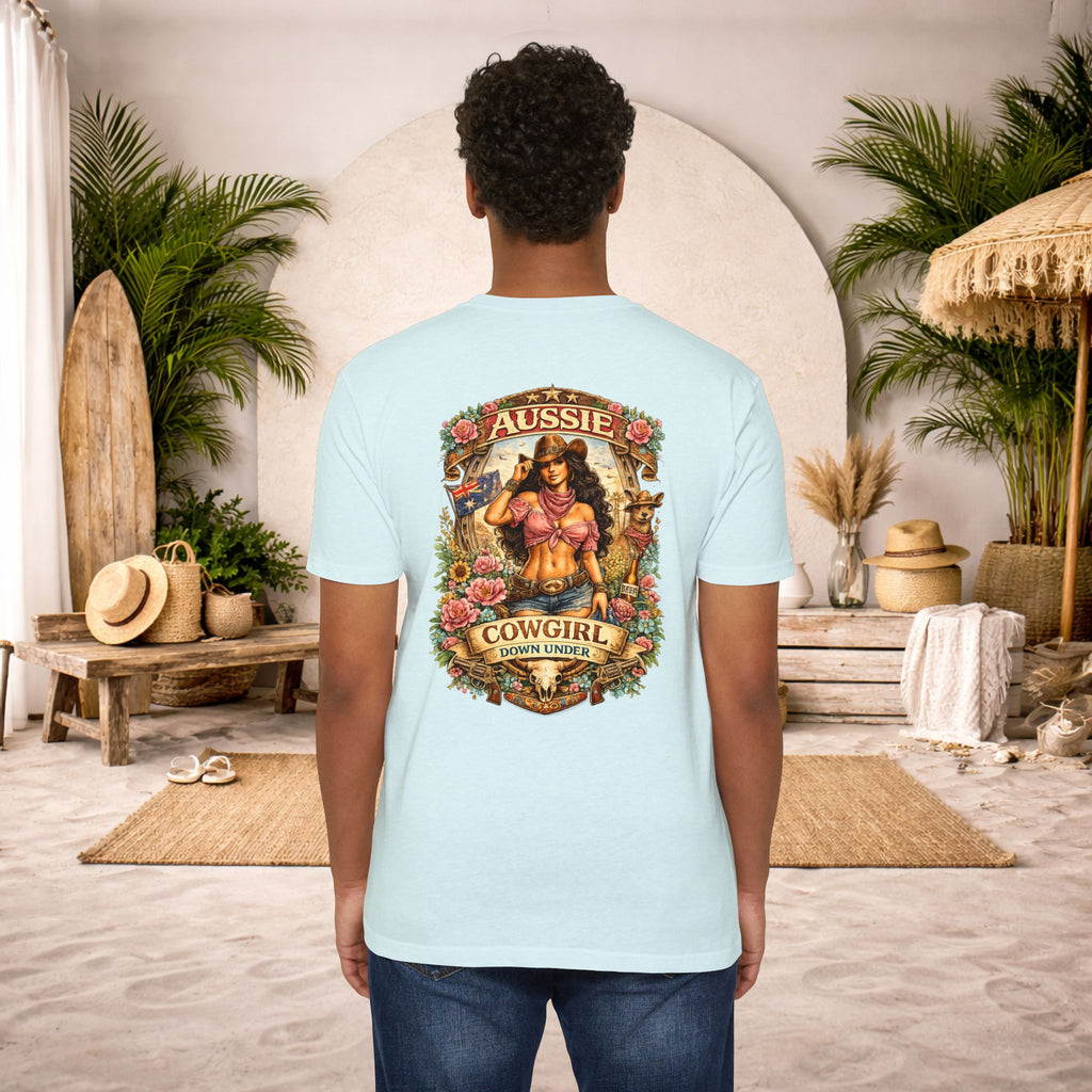 Aussie Cowgirl T-Shirt — 'Aussie Cowgirl Down Under' Western Graphic Tee