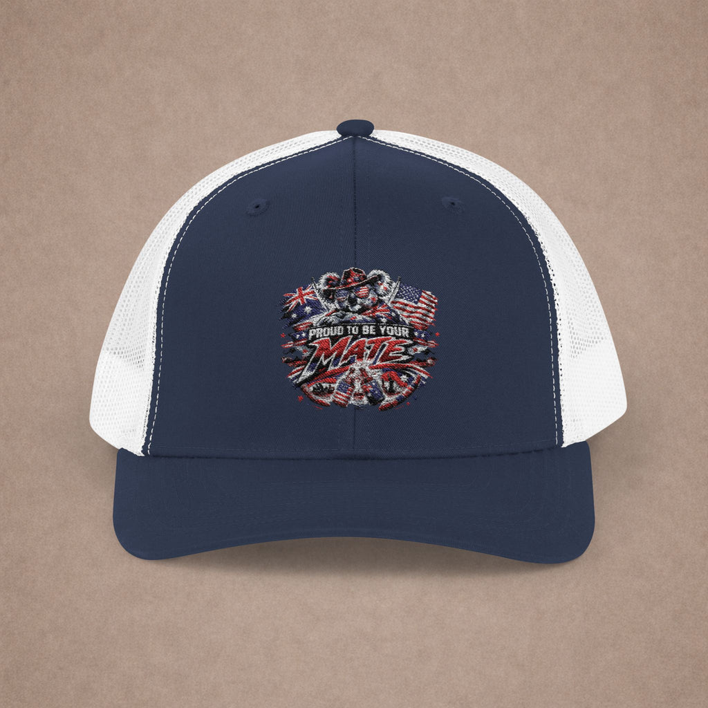 Aussie in USA trucker hat