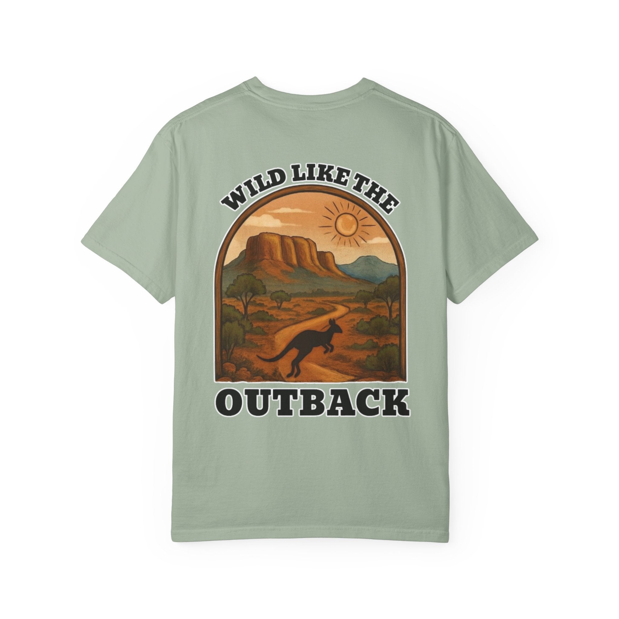 Wild Like The Outback, a tee that brings the rugged Aussie landscape to life.