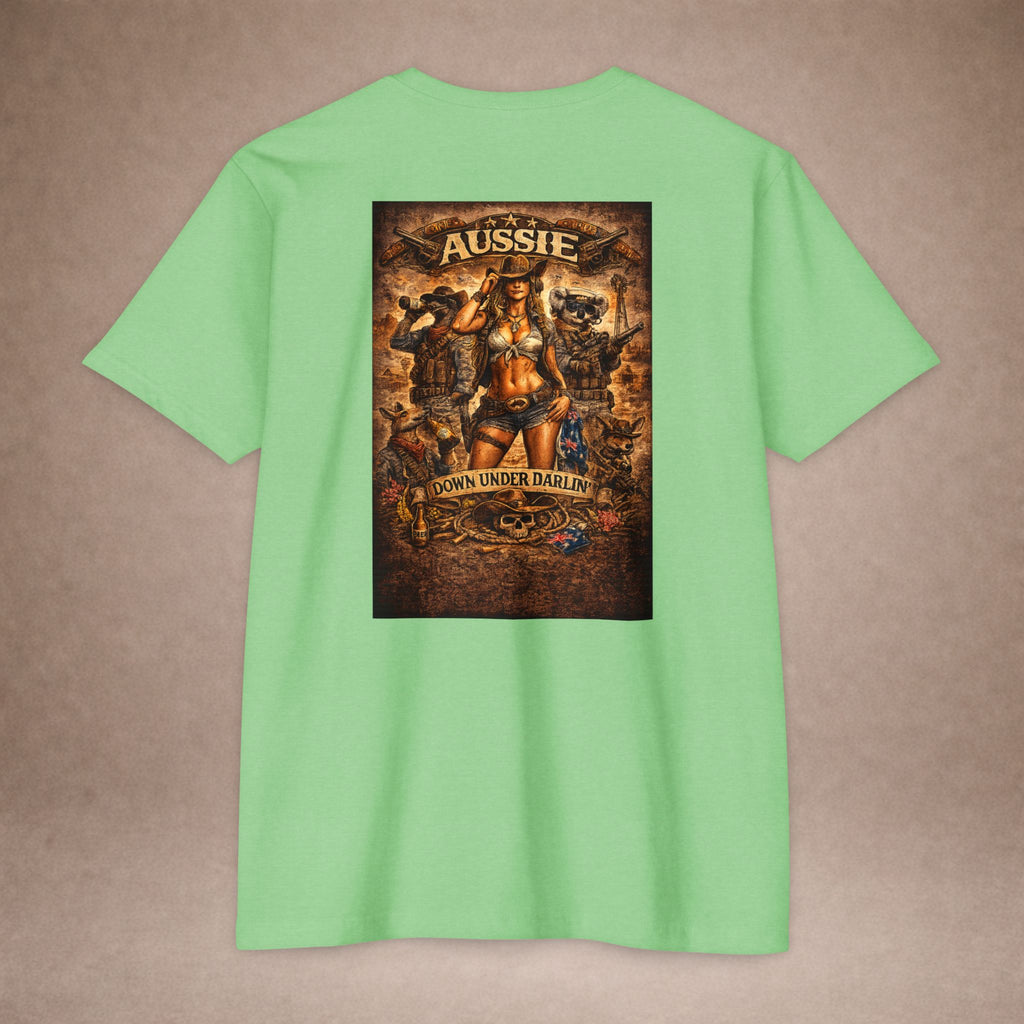Aussie Pride T-Shirt — "Aussie Down Under" Vintage Kangaroo Graphic