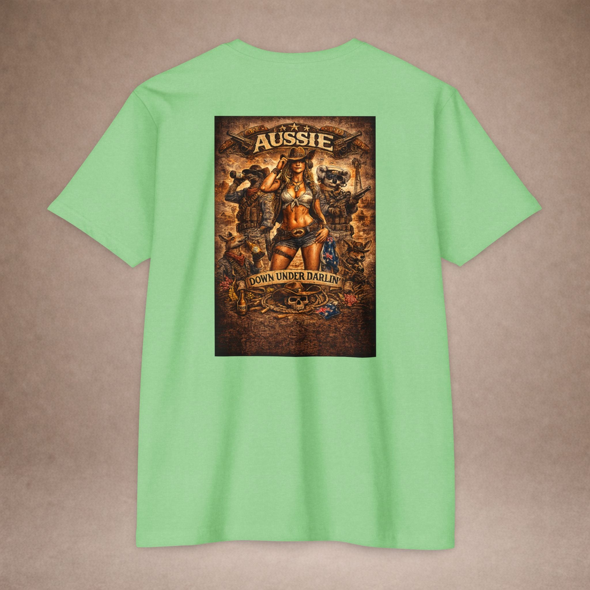 Aussie Pride T-Shirt — "Aussie Down Under" Vintage Kangaroo Graphic