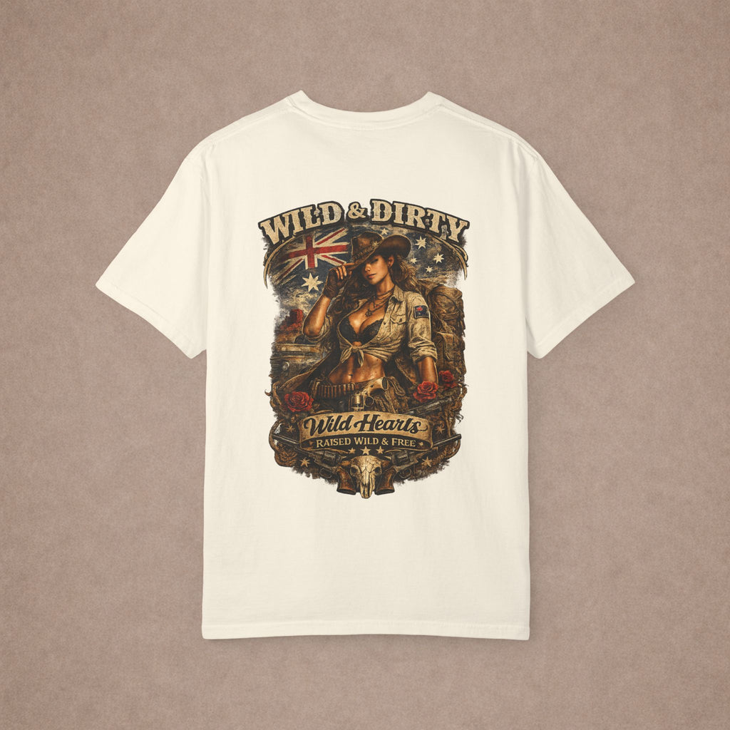 Wild & Dirty Aussie Pinup Art T-shirt
