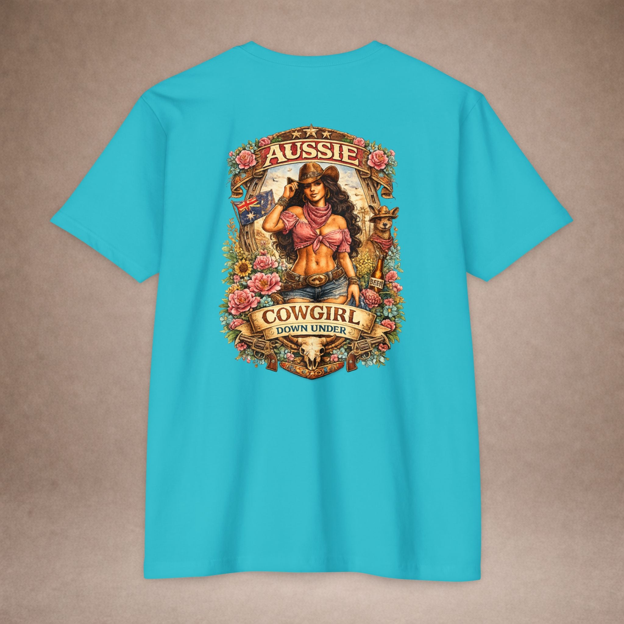 Aussie Cowgirl T-Shirt — 'Aussie Cowgirl Down Under' Western Graphic Tee
