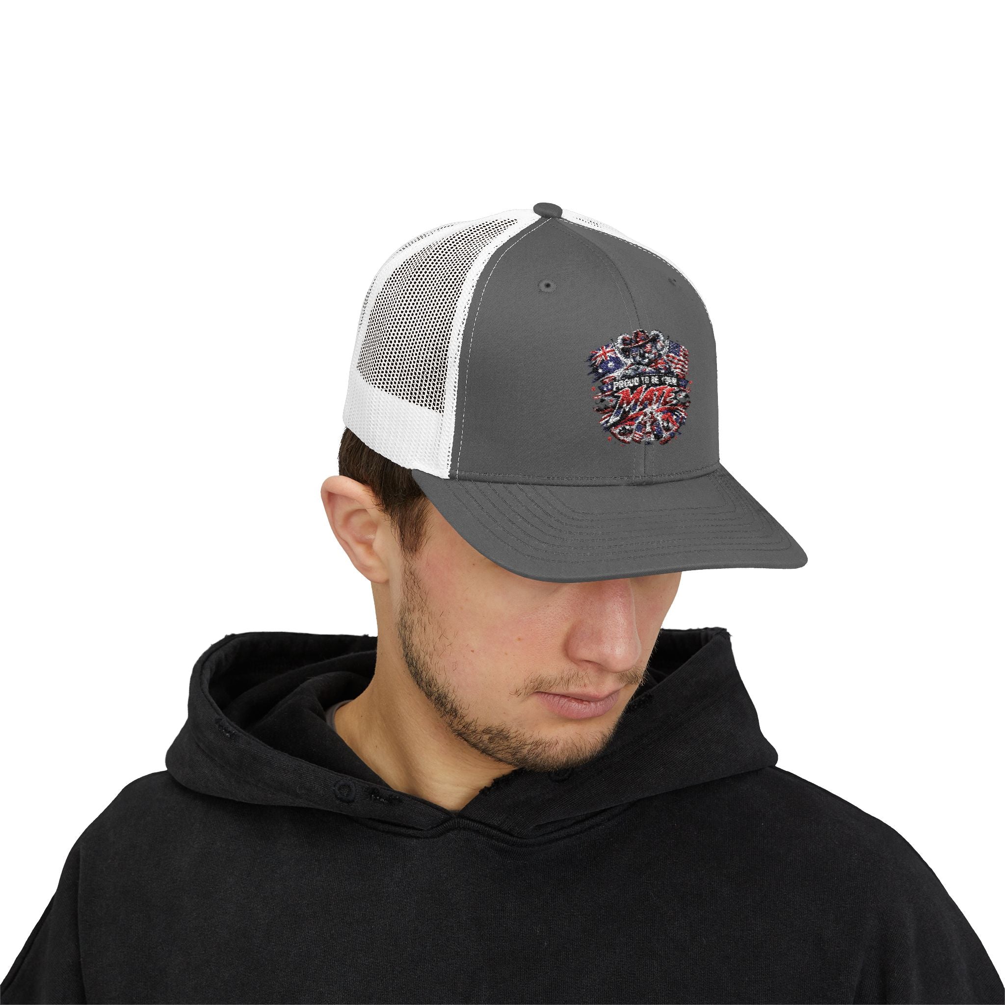 Aussie in USA trucker hat