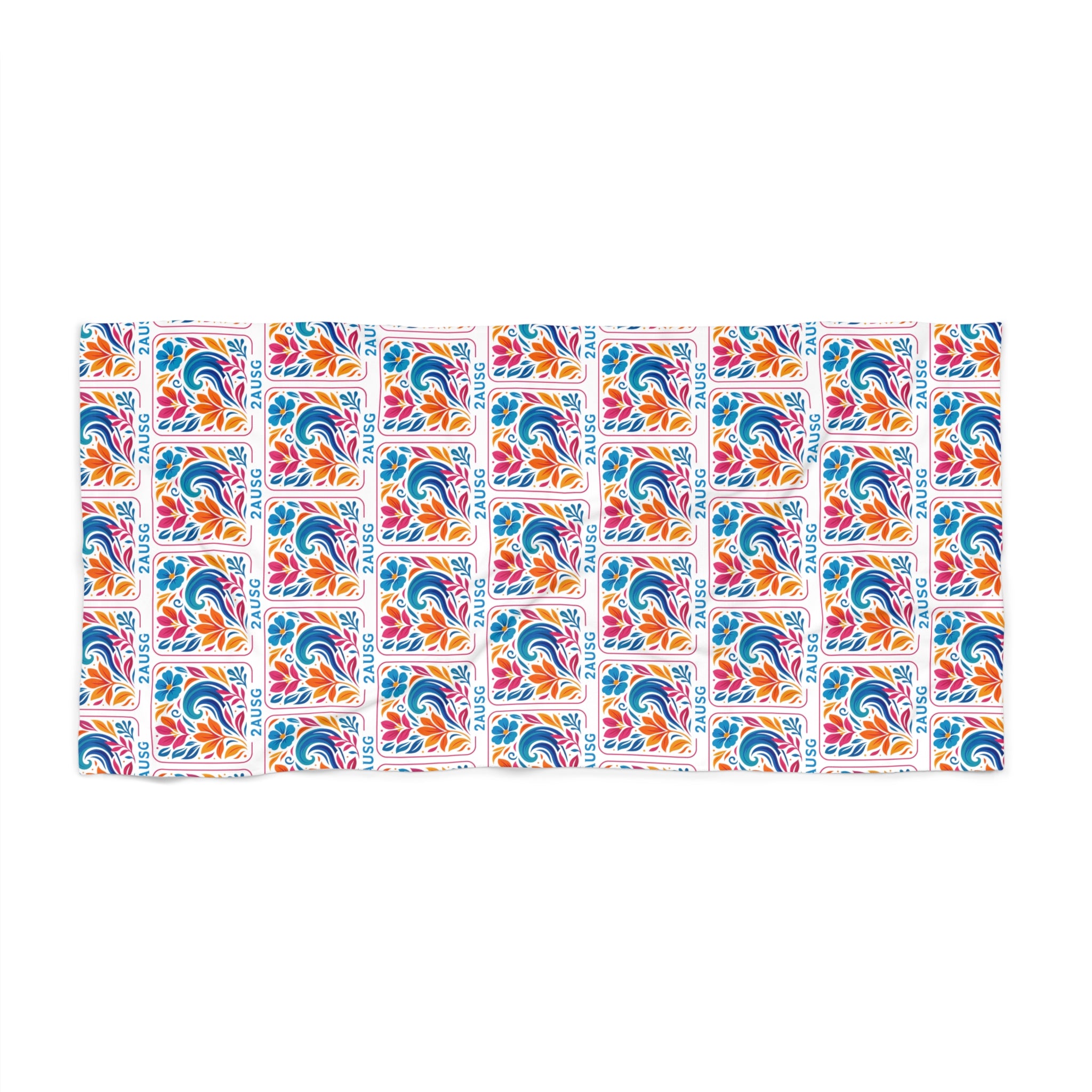 Wave Tile & Tropical Floral BEach Towel