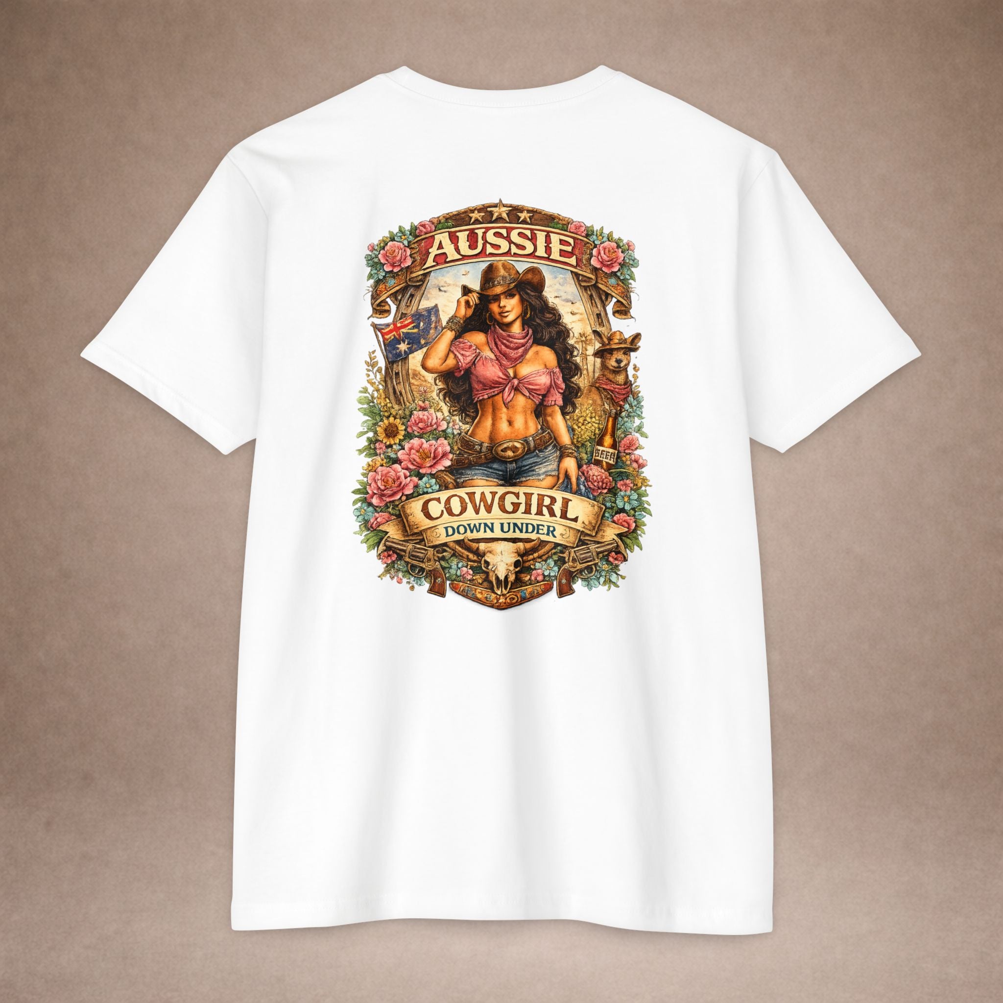 Aussie Cowgirl T-Shirt — 'Aussie Cowgirl Down Under' Western Graphic Tee