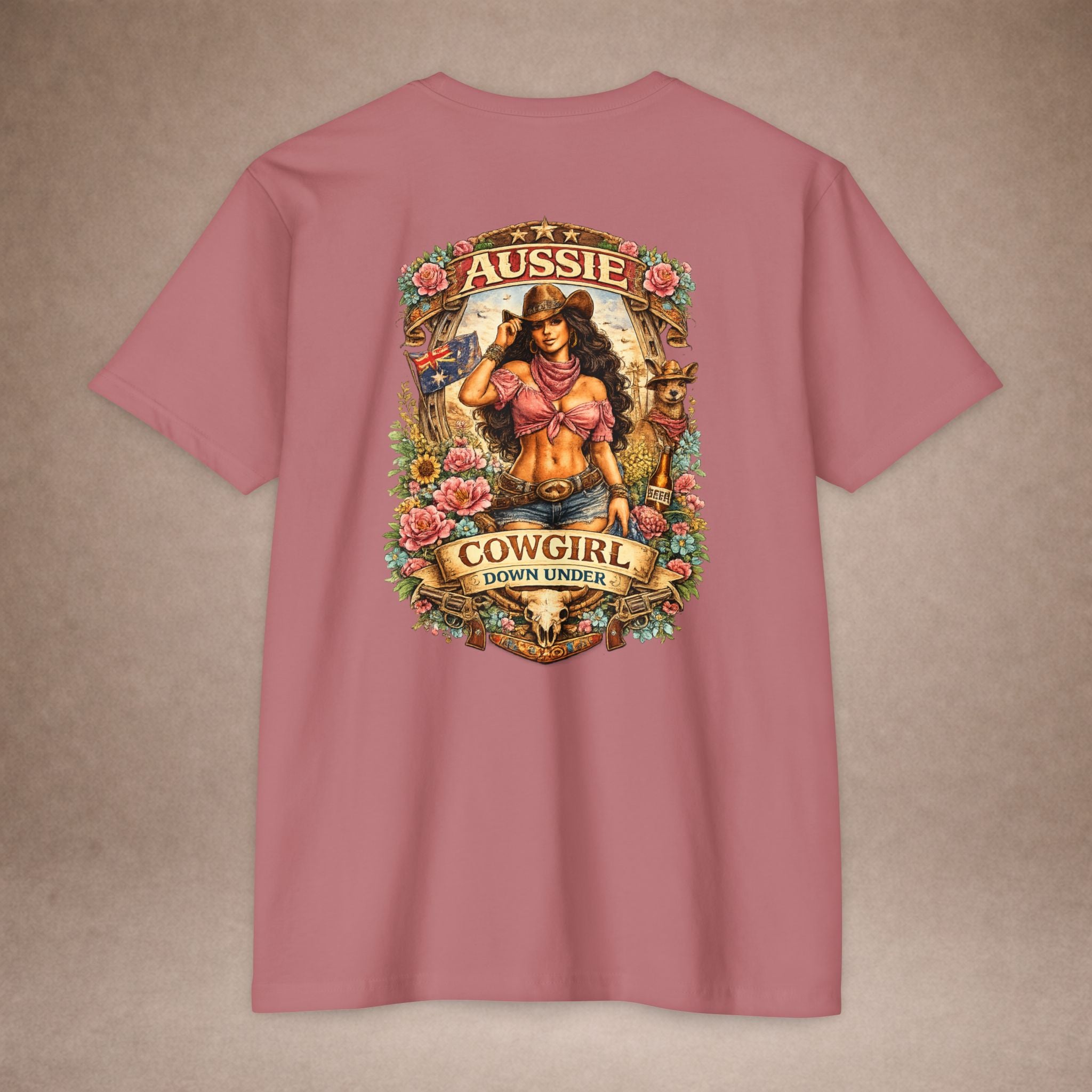 Aussie Cowgirl T-Shirt — 'Aussie Cowgirl Down Under' Western Graphic Tee