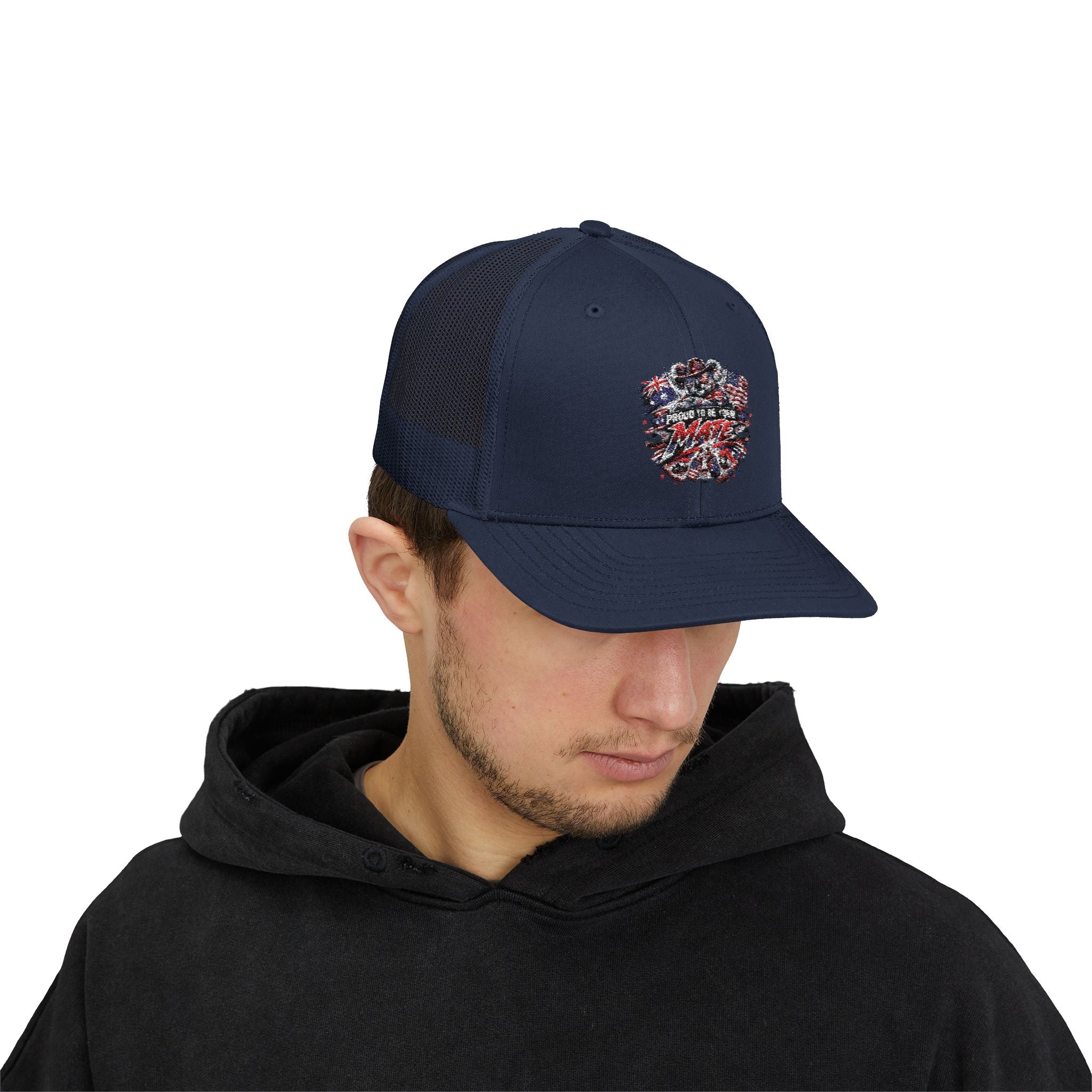Aussie in USA trucker hat
