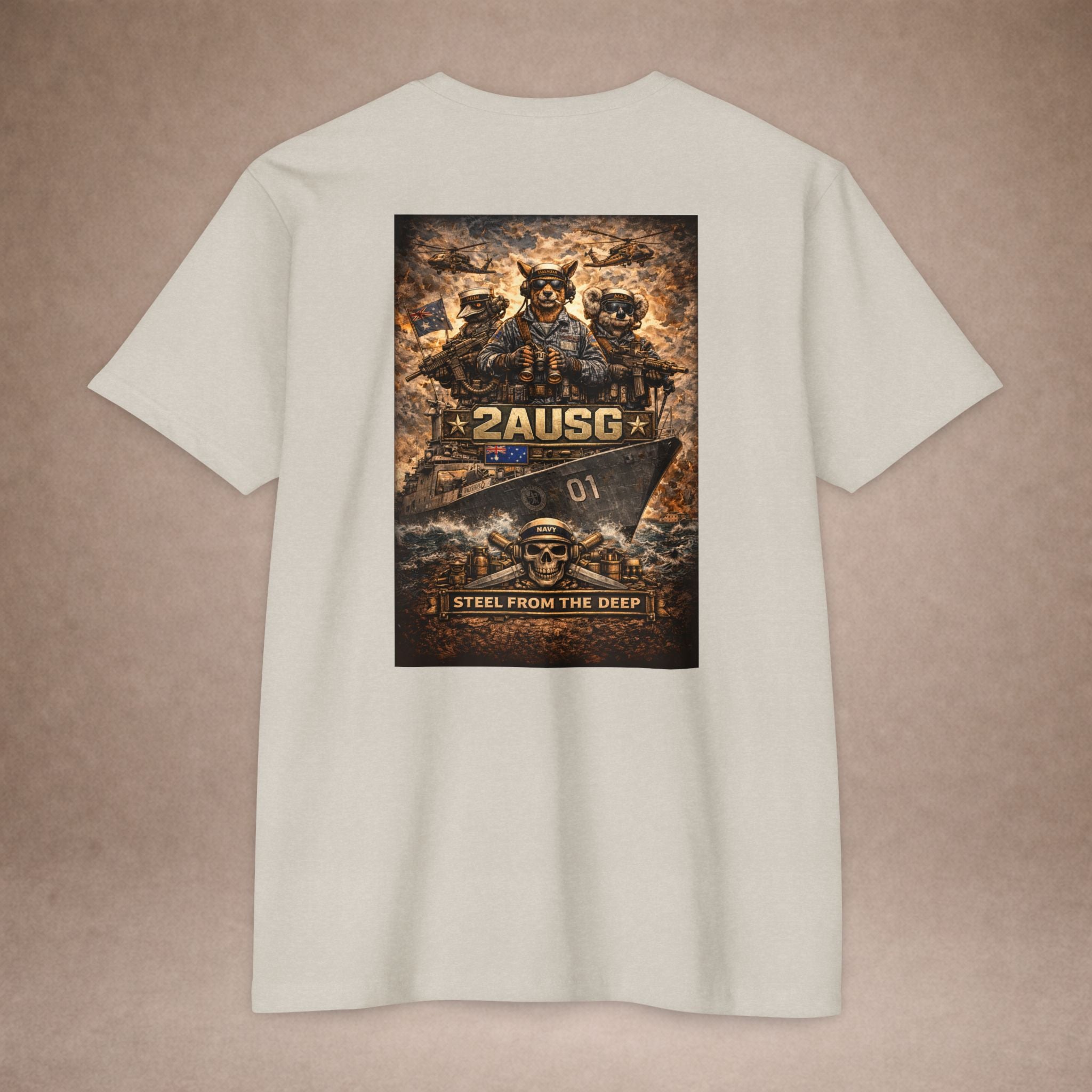 2AUSG Military Veteran T-Shirt — "Steel From The Deep" Graphic Tee