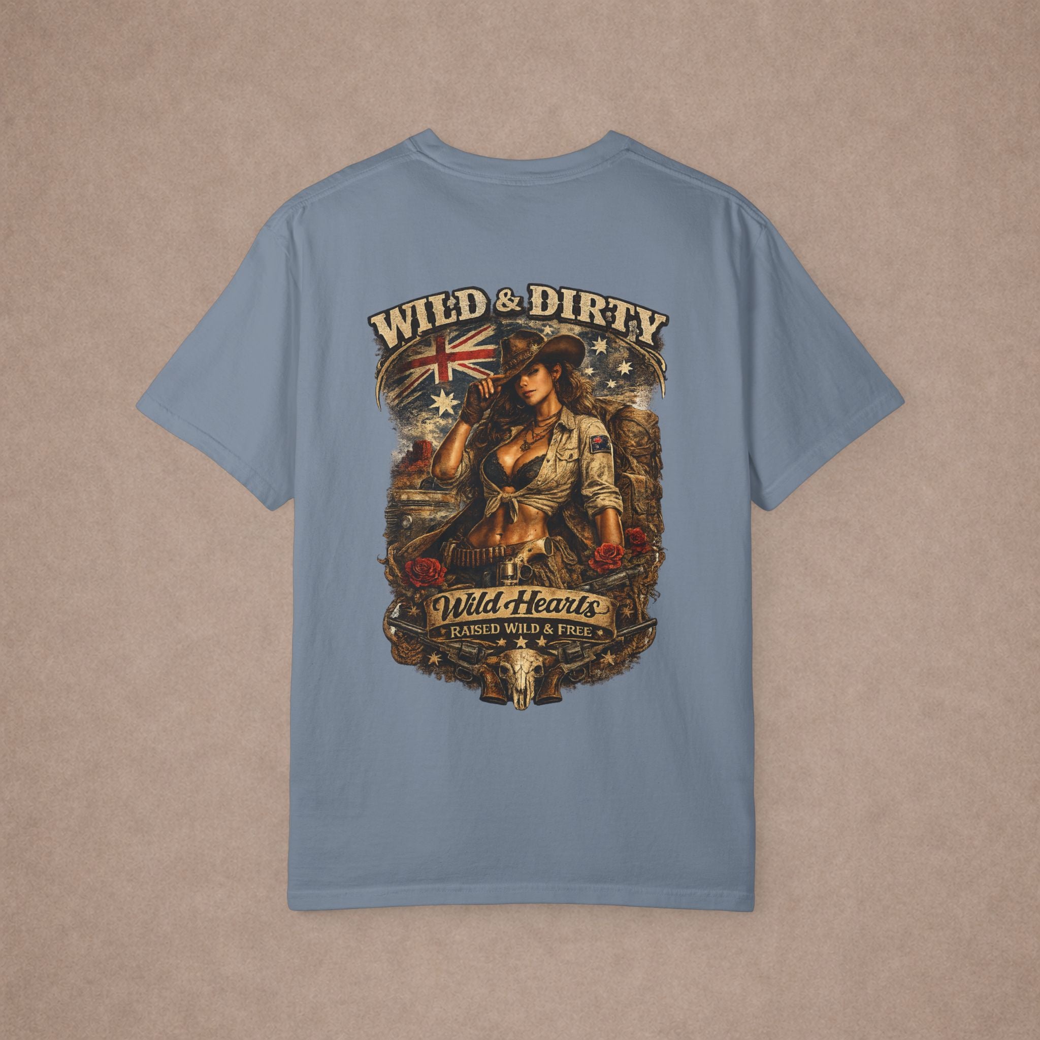 Wild & Dirty Aussie Pinup Art T-shirt
