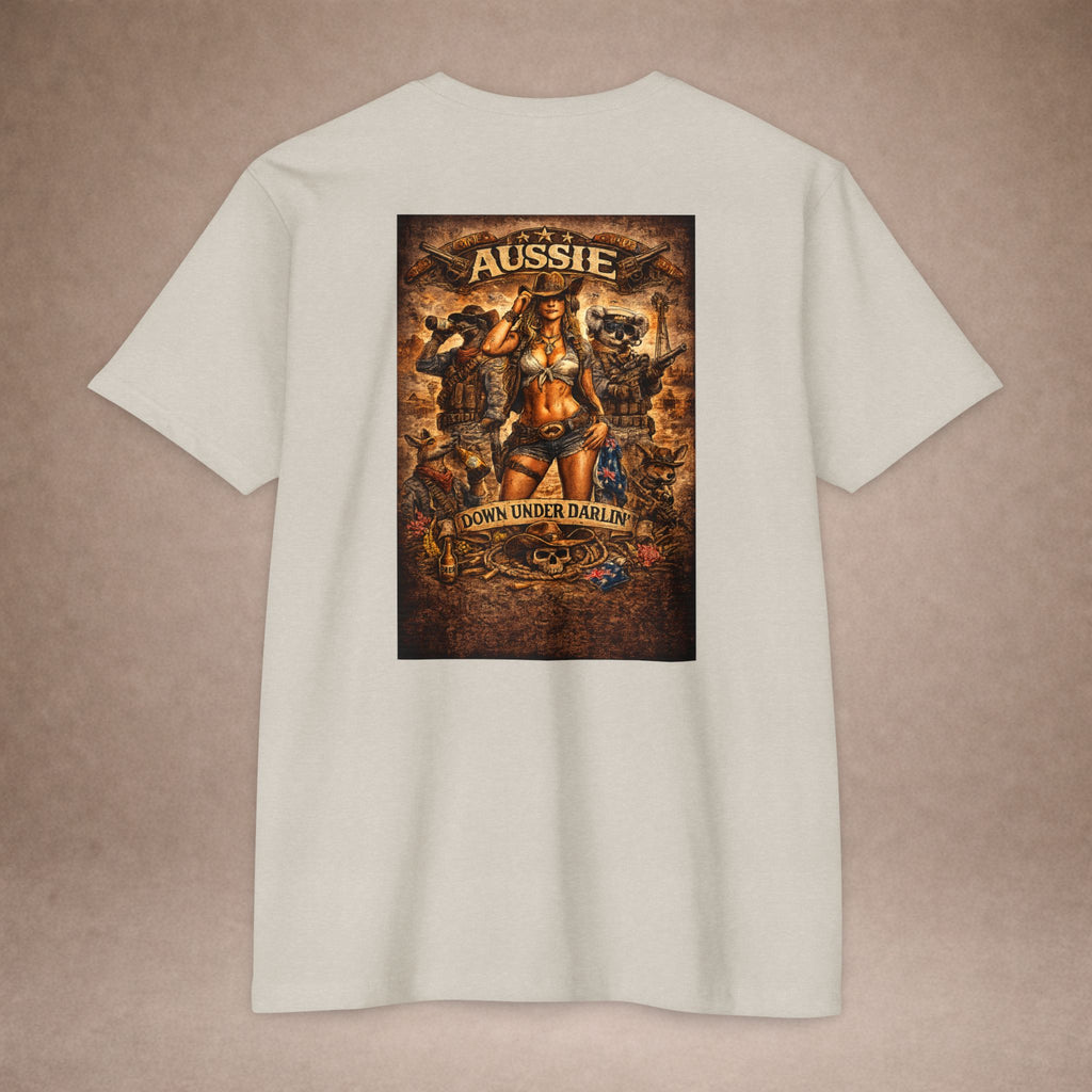 Aussie Pride T-Shirt — "Aussie Down Under" Vintage Kangaroo Graphic