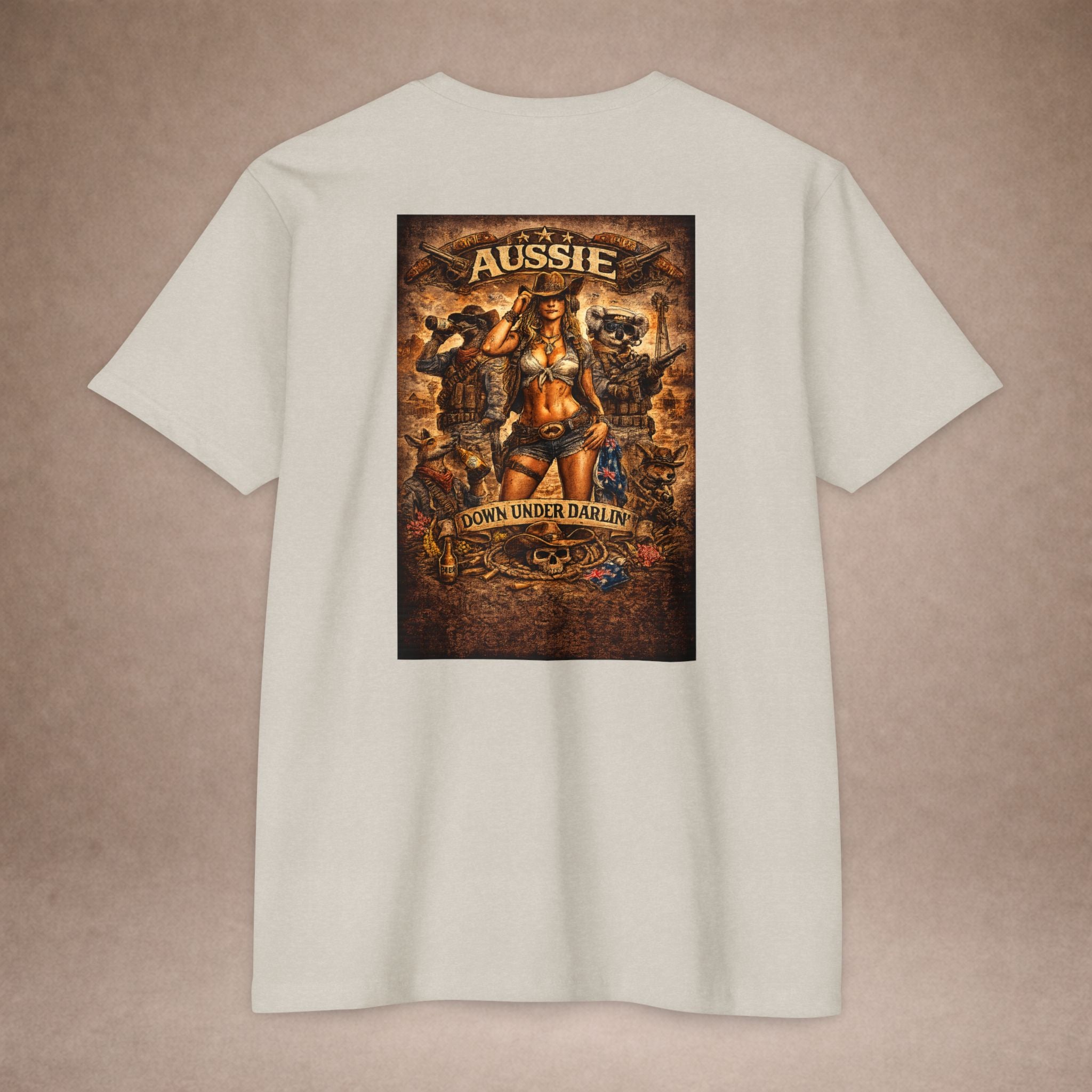 Aussie Pride T-Shirt — "Aussie Down Under" Vintage Kangaroo Graphic