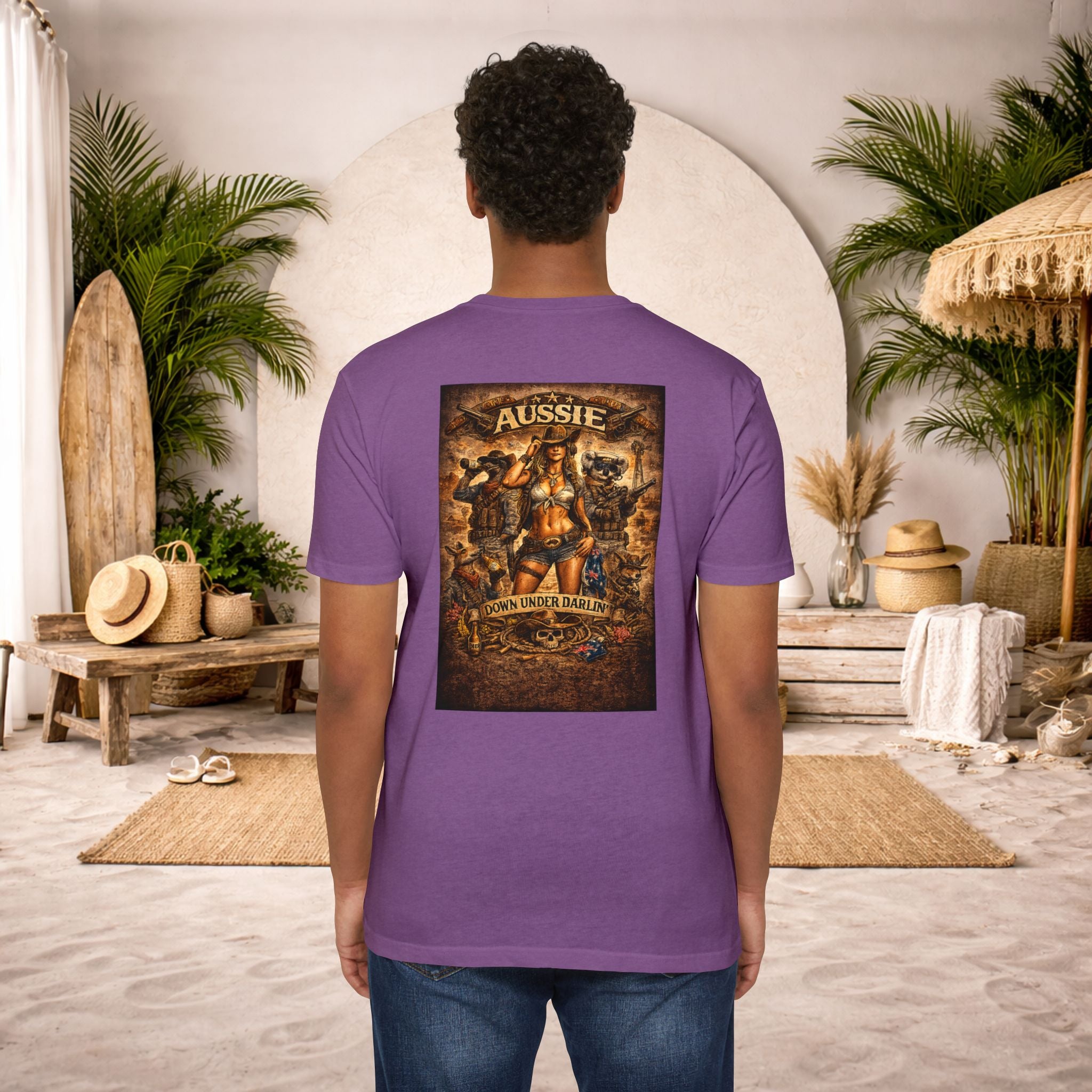 Aussie Pride T-Shirt — "Aussie Down Under" Vintage Kangaroo Graphic
