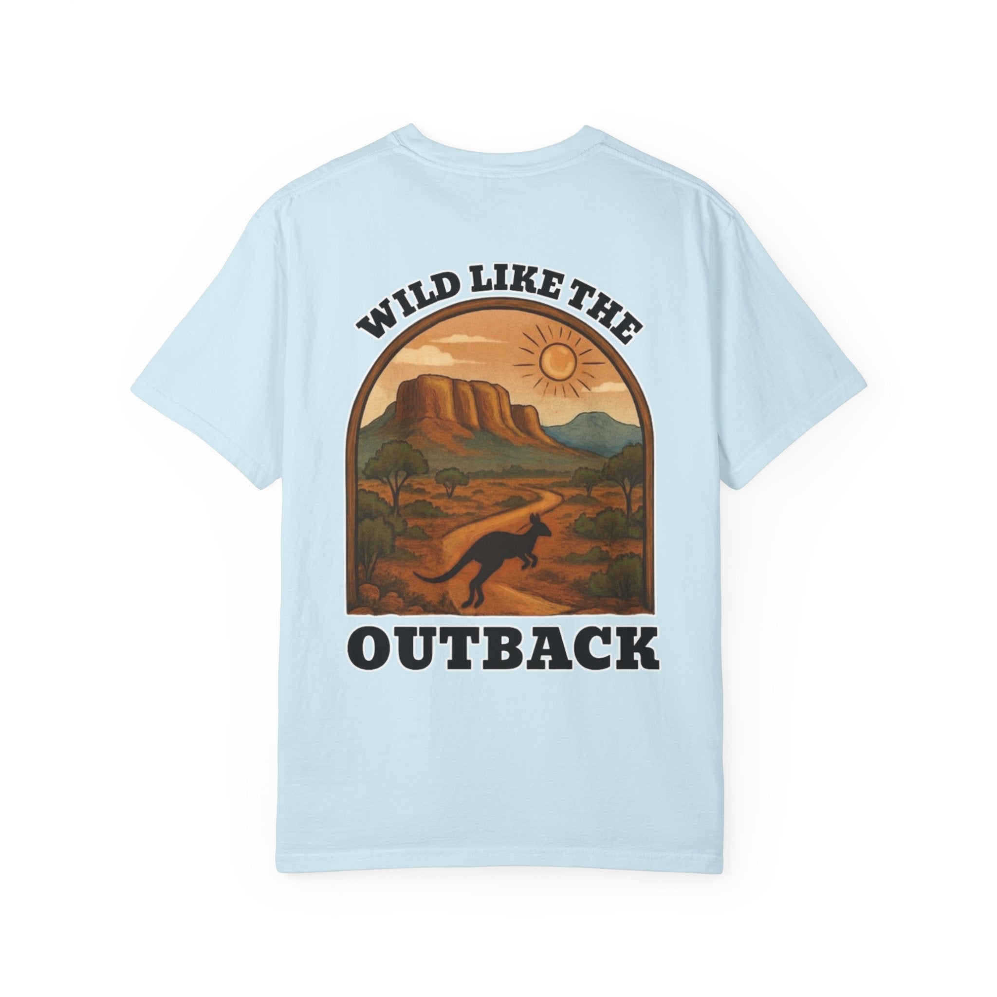 Wild Like The Outback, a tee that brings the rugged Aussie landscape to life.