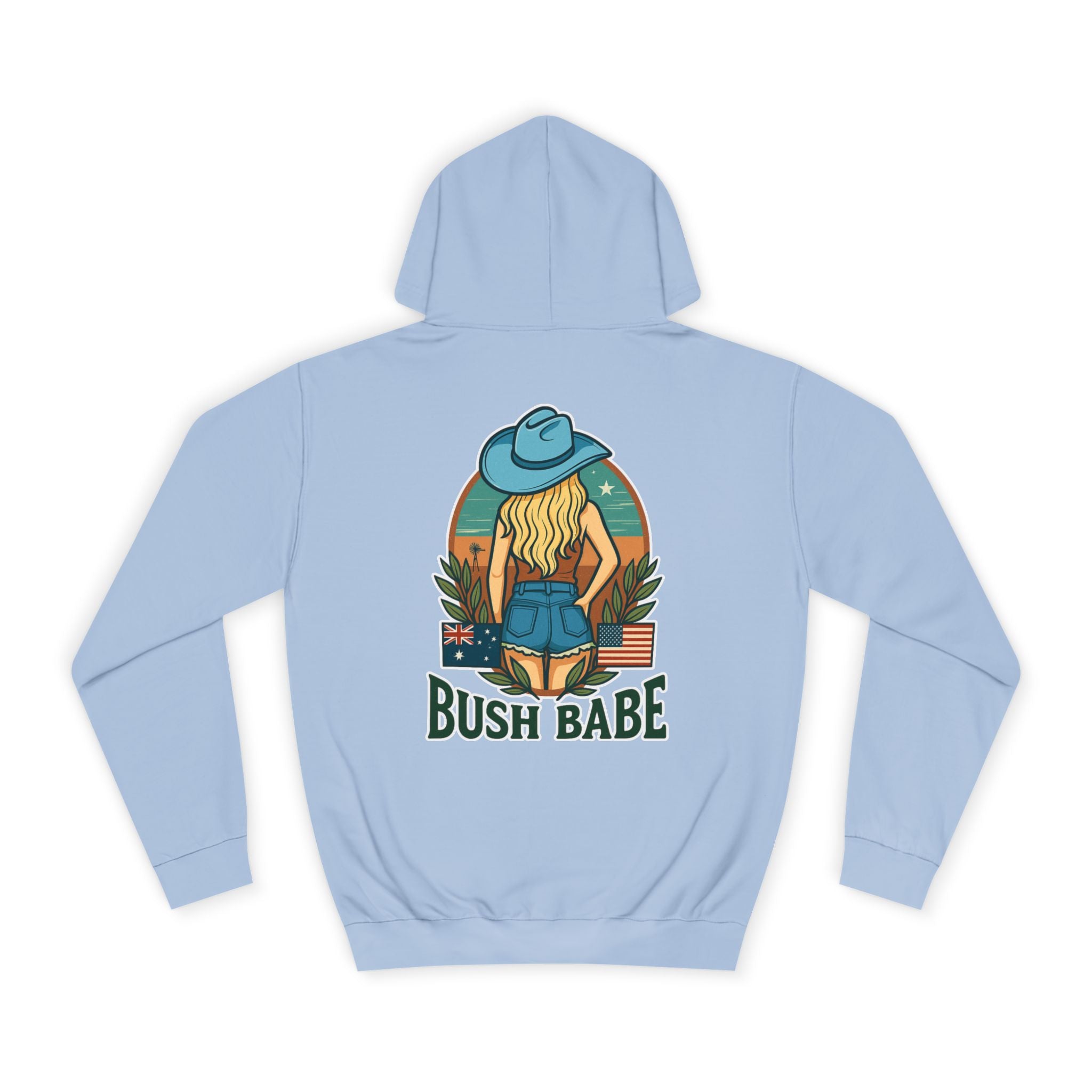 College Hoodie - Bush Babe Blonde An Sussie in the USA Design
