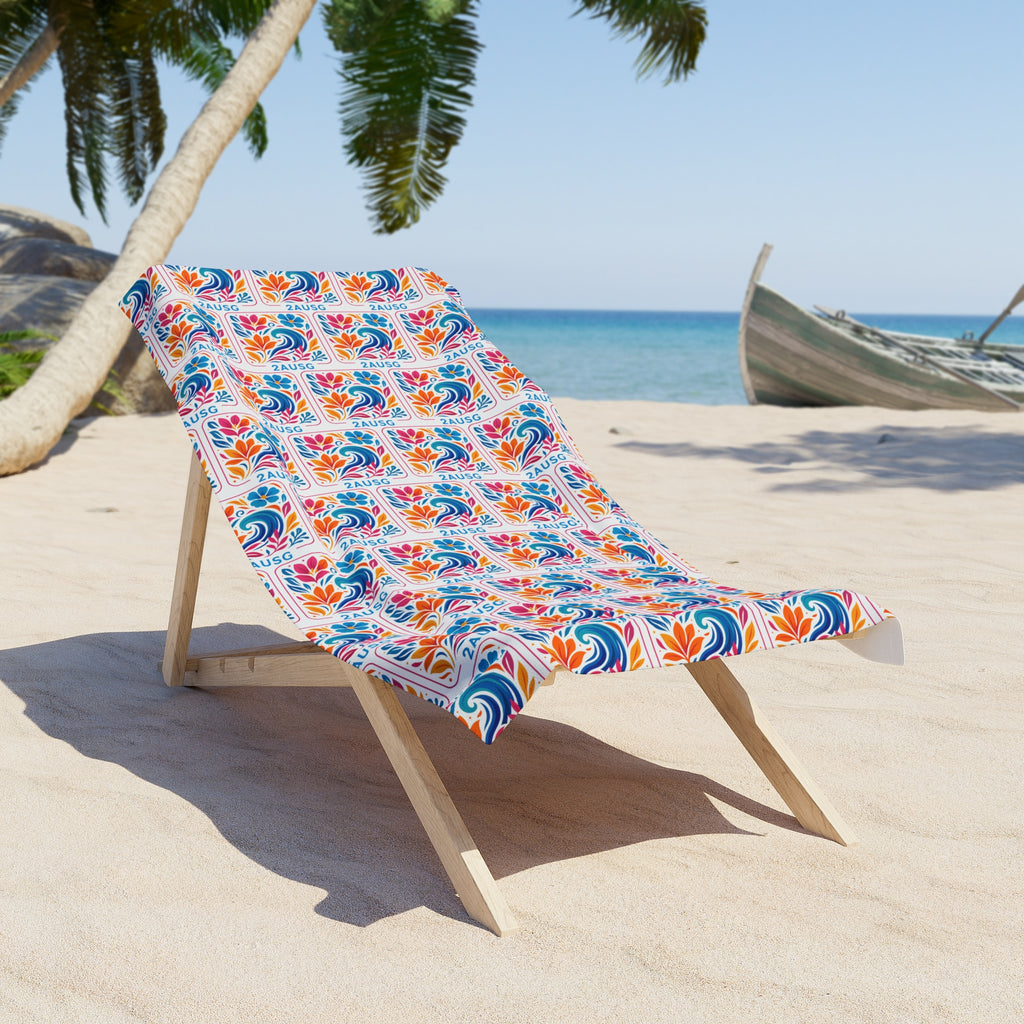 Tropical Floral Beach Towel