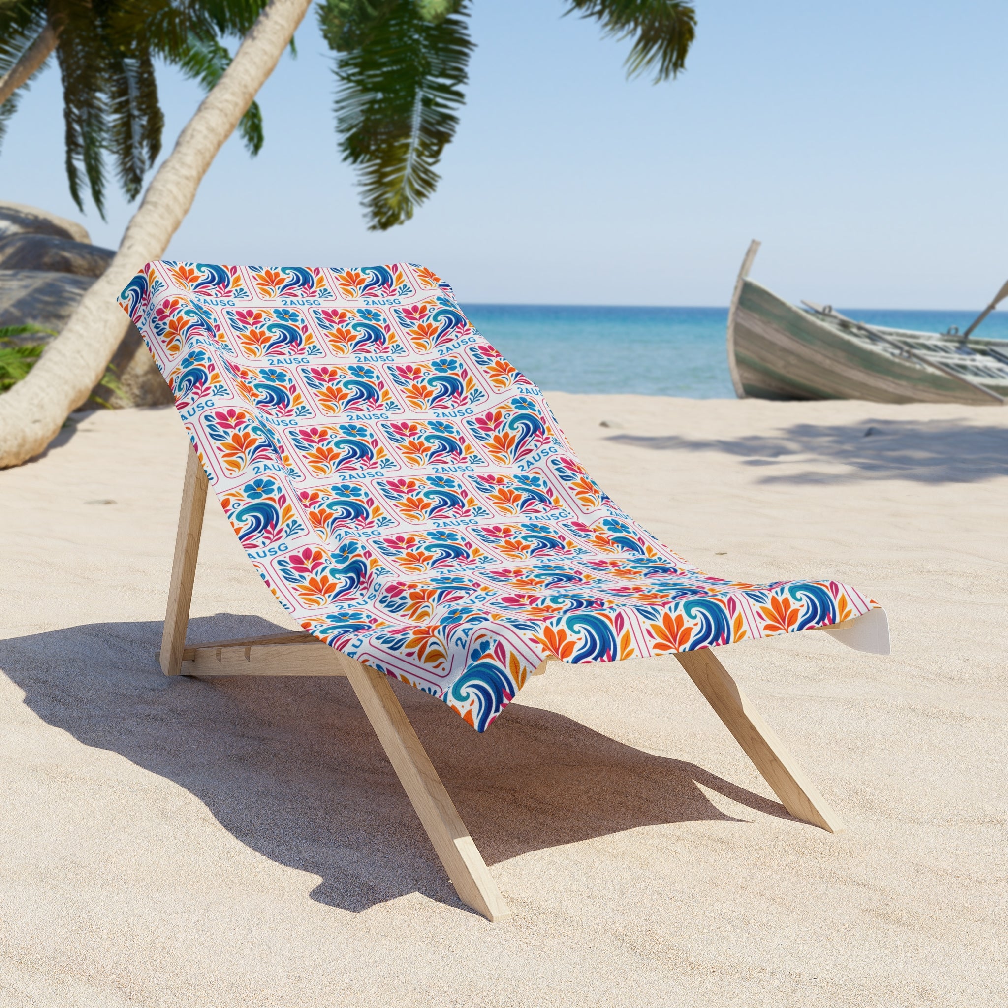 Tropical Floral Beach Towel